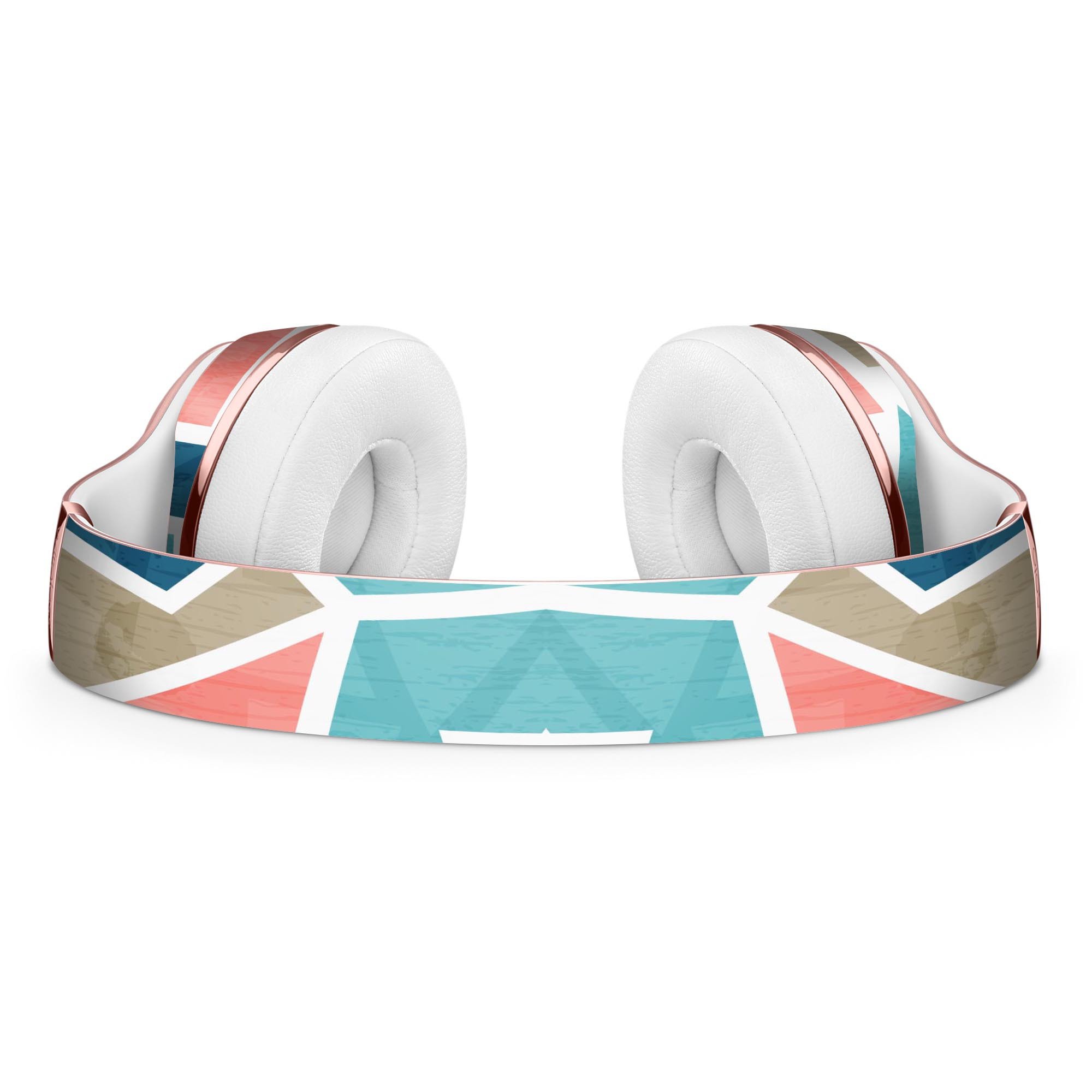 Blue, Pink, and Tan Sections Full-Body Skin Kit for Beats by Dre Solo 3 Wireless Headphones, showcasing vibrant colors and precision-cut design.