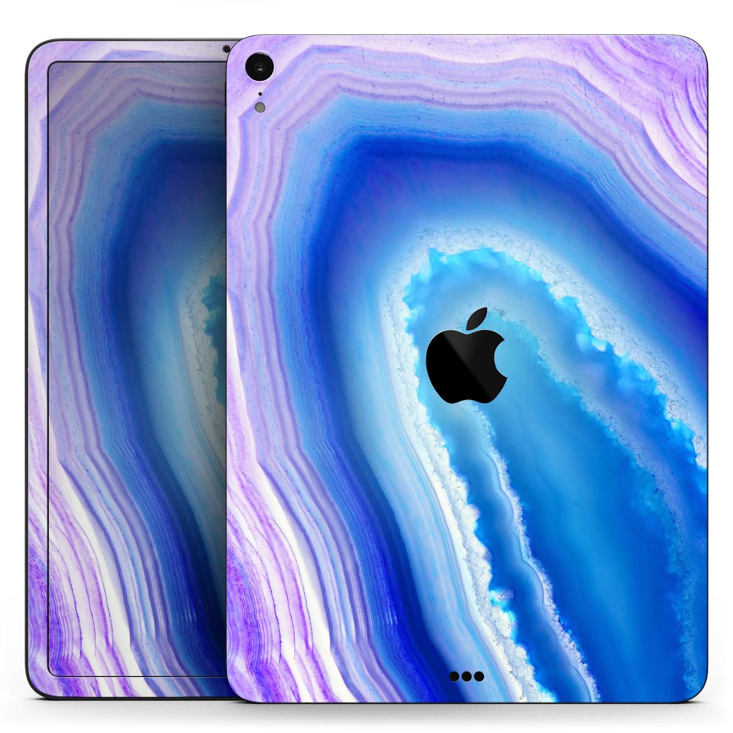 Blue and purple hue agate skin decal for Apple iPad Pro, showcasing vibrant colors and a sleek design.