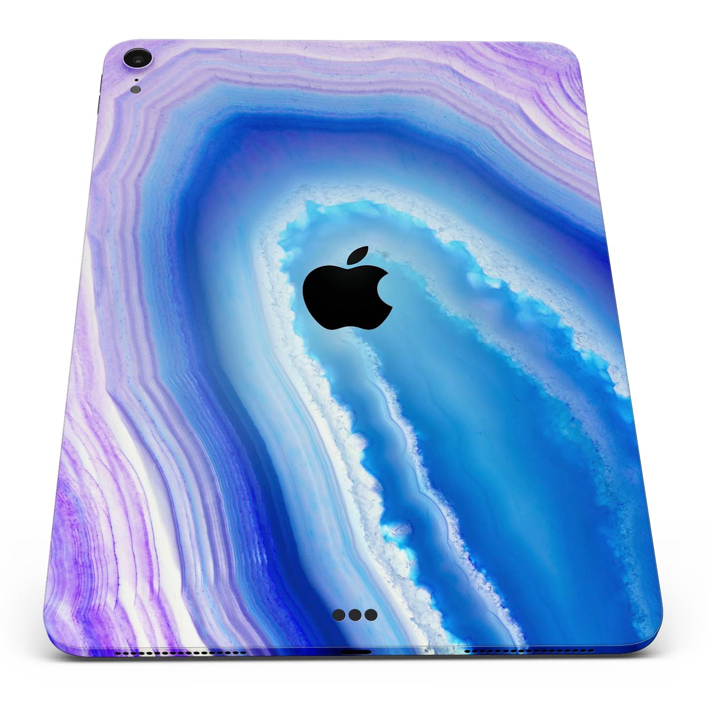 Blue and purple hue agate skin decal for Apple iPad Pro, showcasing vibrant colors and a sleek design.