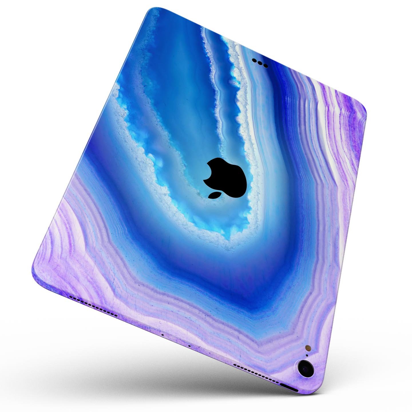 Blue and purple hue agate skin decal for Apple iPad Pro, showcasing vibrant colors and a sleek design.