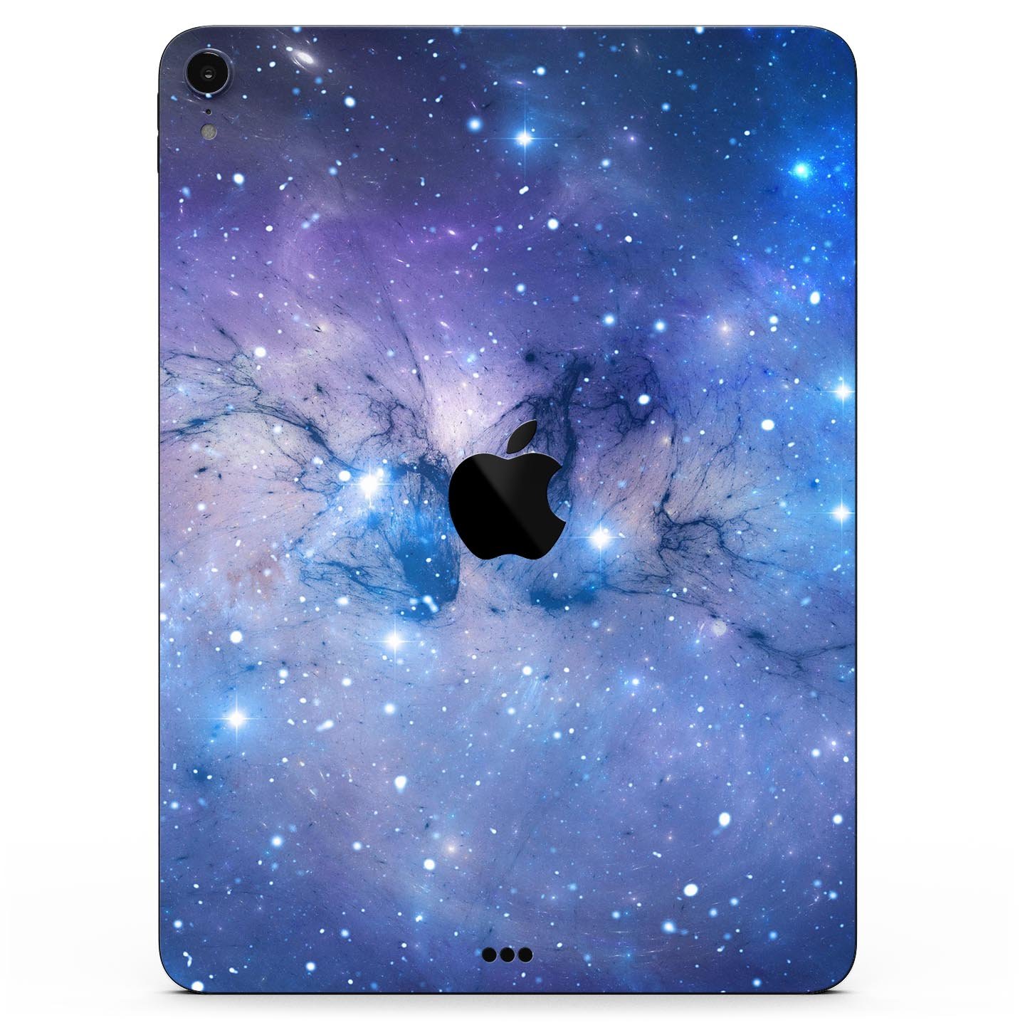 Blue and purple mixed universe design skin decal for Apple iPad, showcasing vibrant colors and a sleek finish.