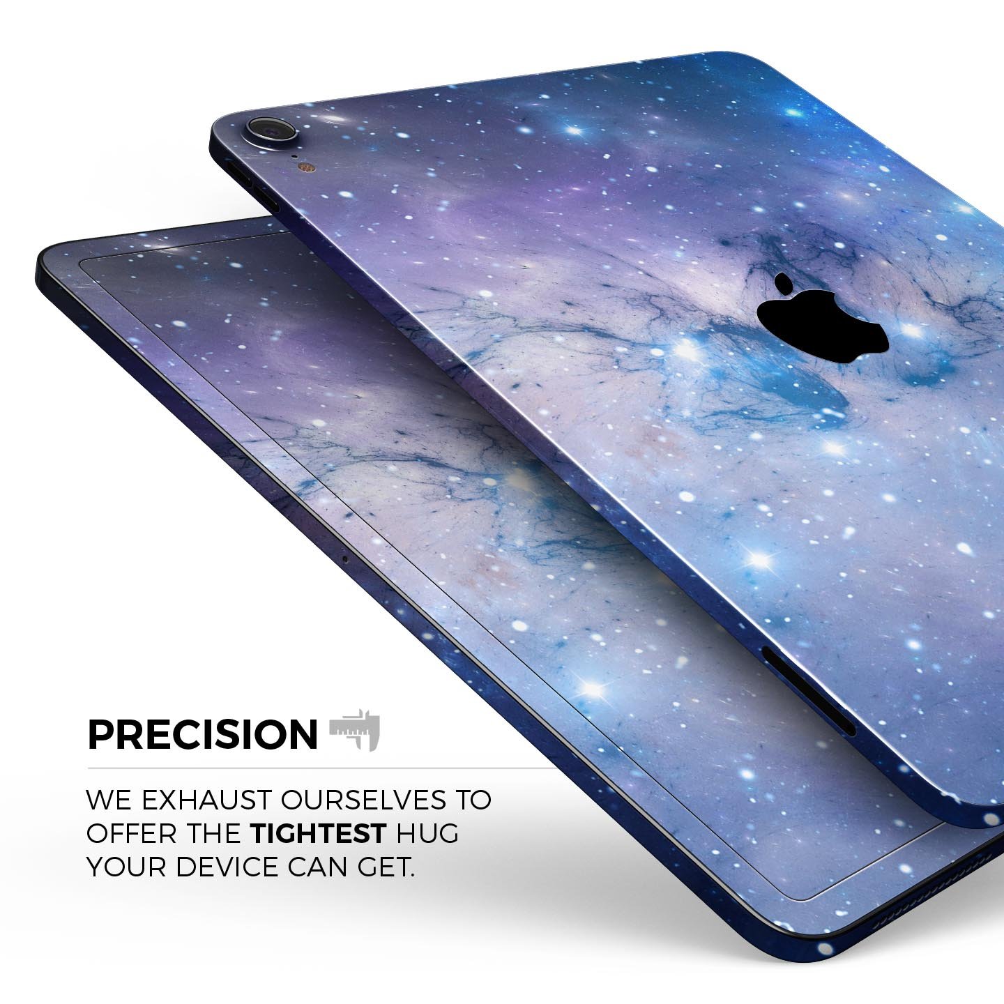 Blue and purple mixed universe design skin decal for Apple iPad, showcasing vibrant colors and a sleek finish.