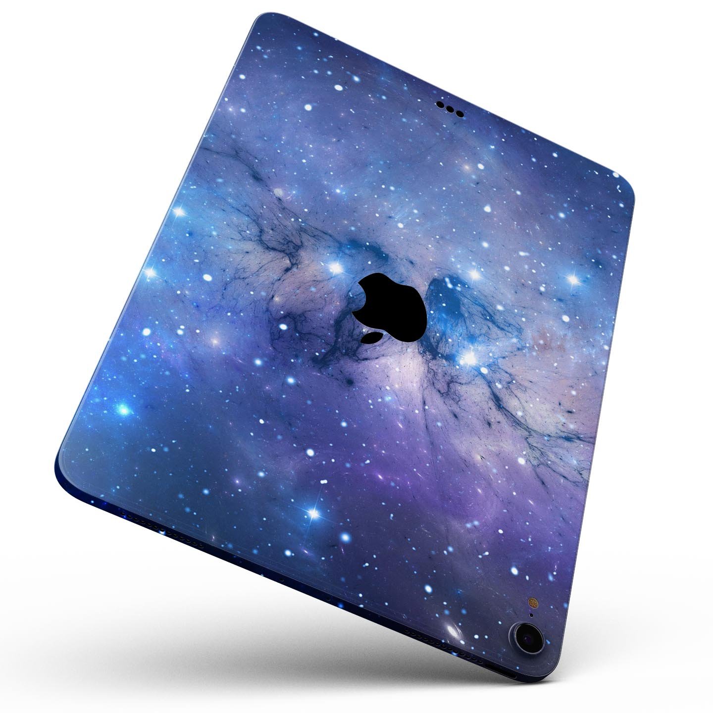 Blue and purple mixed universe design skin decal for Apple iPad, showcasing vibrant colors and a sleek finish.