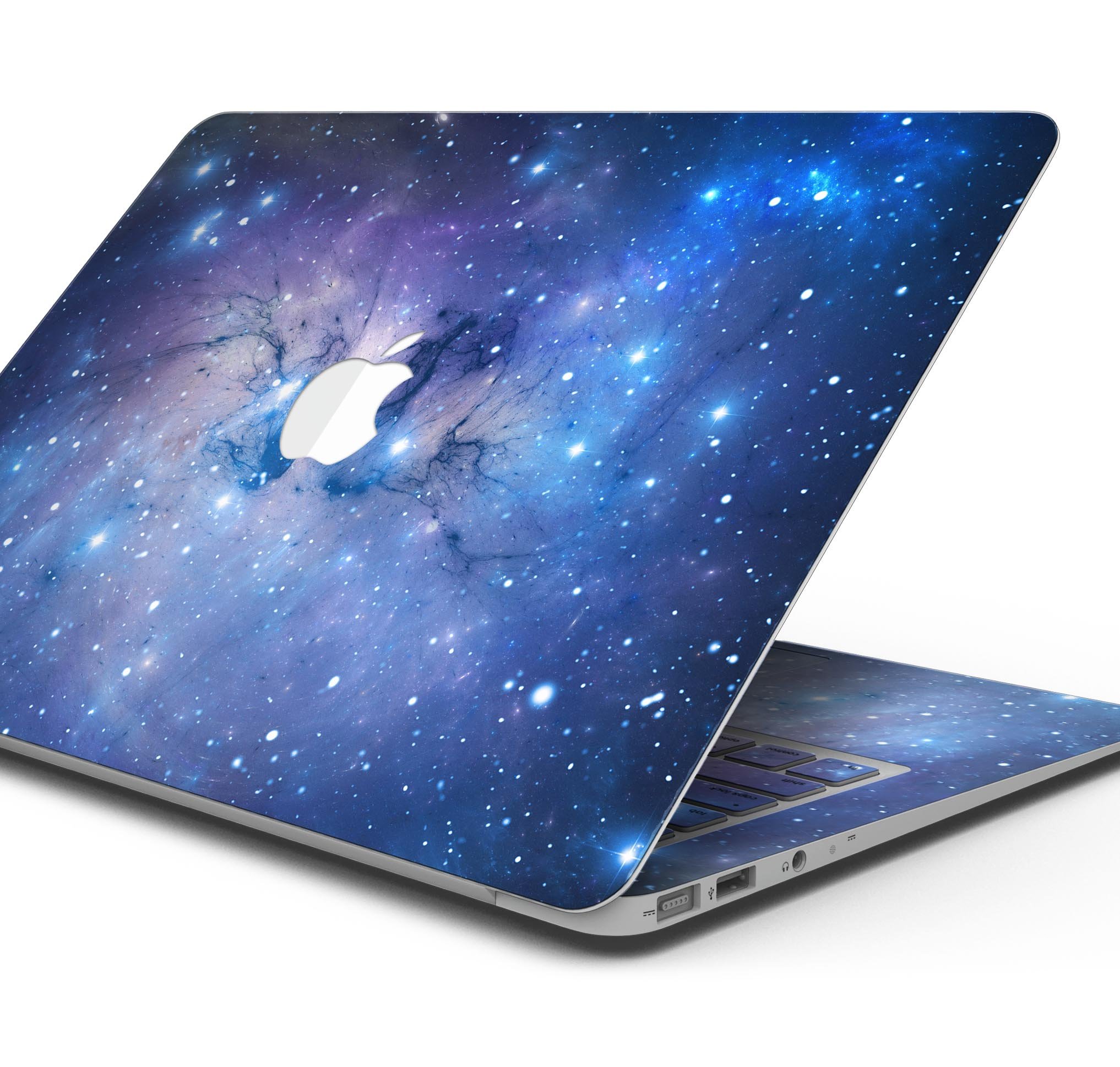 Blue and purple mixed universe skin decal wrap kit for Apple MacBook, showcasing vibrant colors and a sleek design.