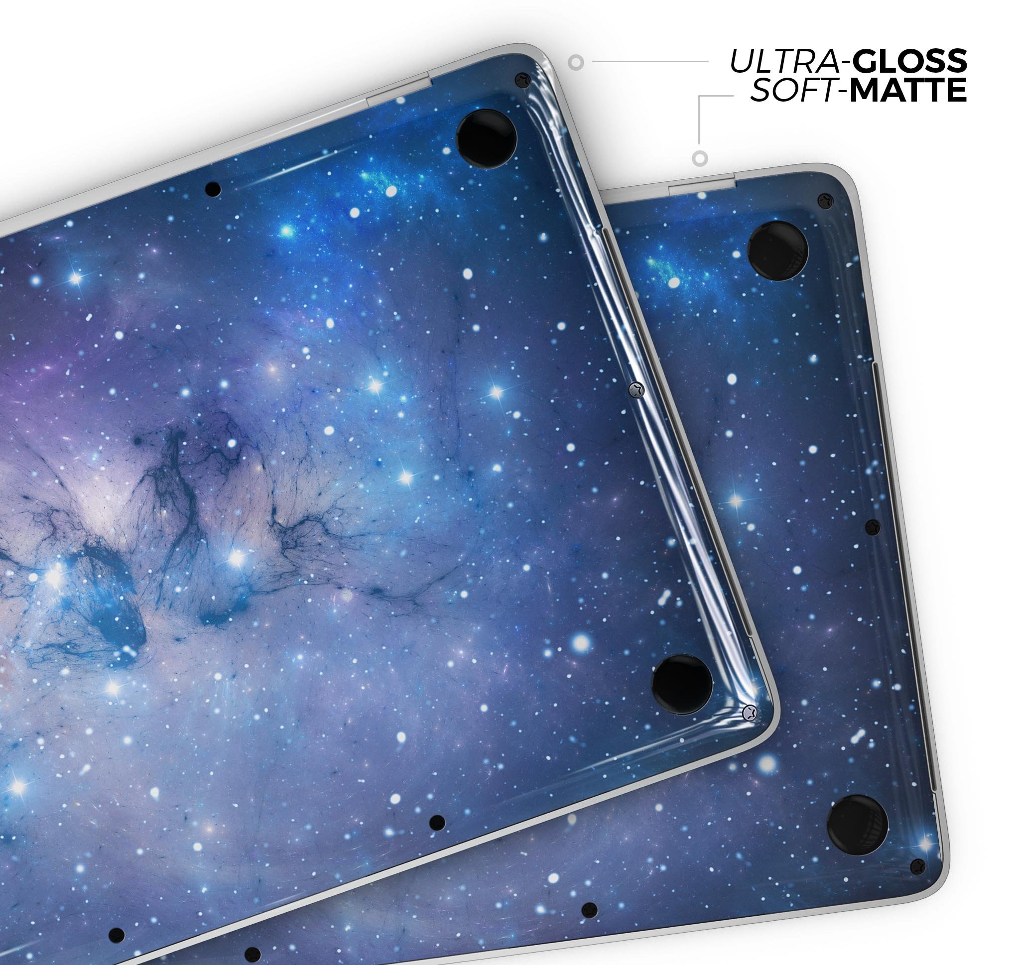 Blue and purple mixed universe skin decal wrap kit for Apple MacBook, showcasing vibrant colors and a sleek design.