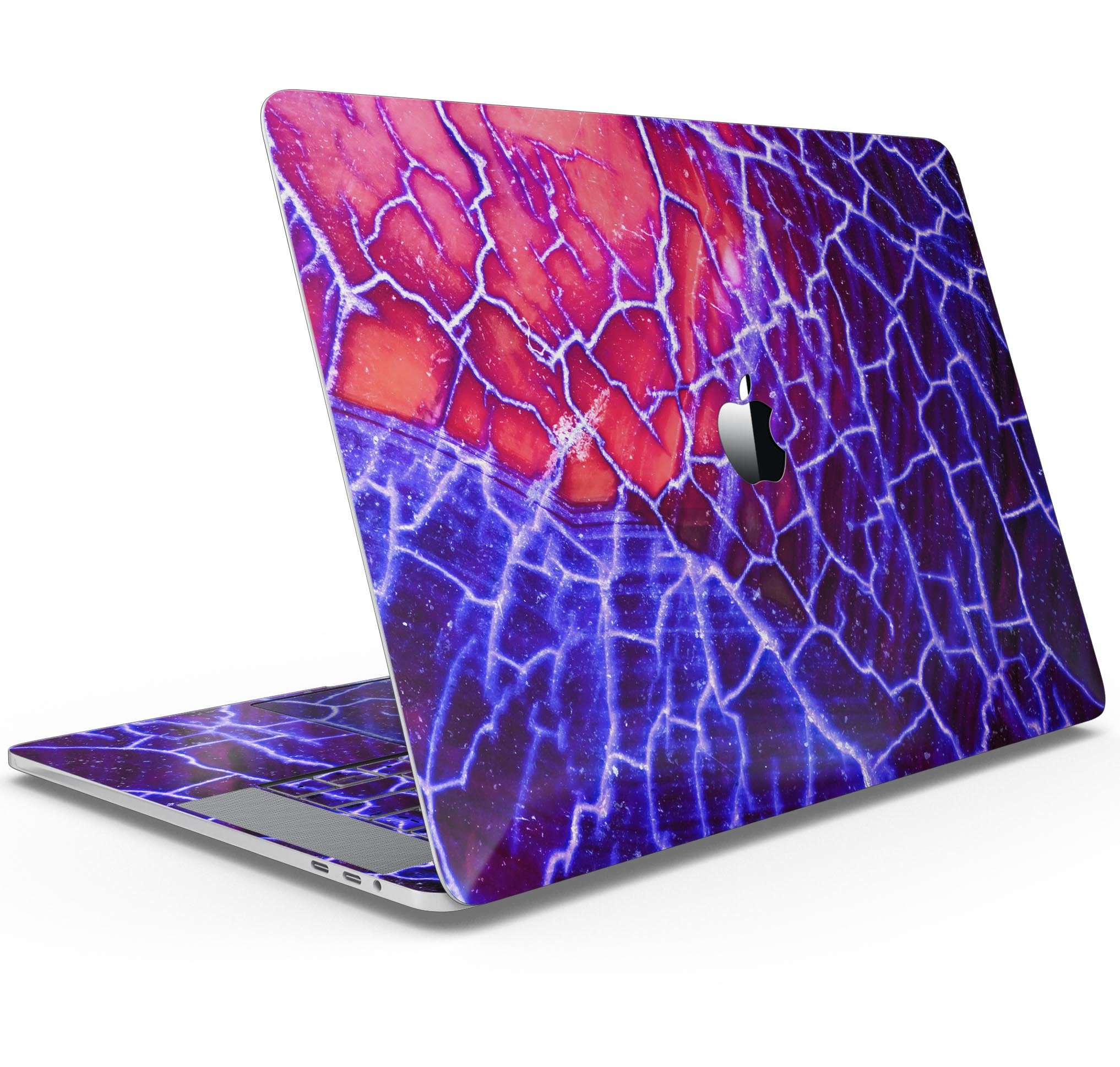 Blue Red Dragon Vein Agate skin decal wrap kit for MacBook, showcasing vibrant colors and a sleek design.