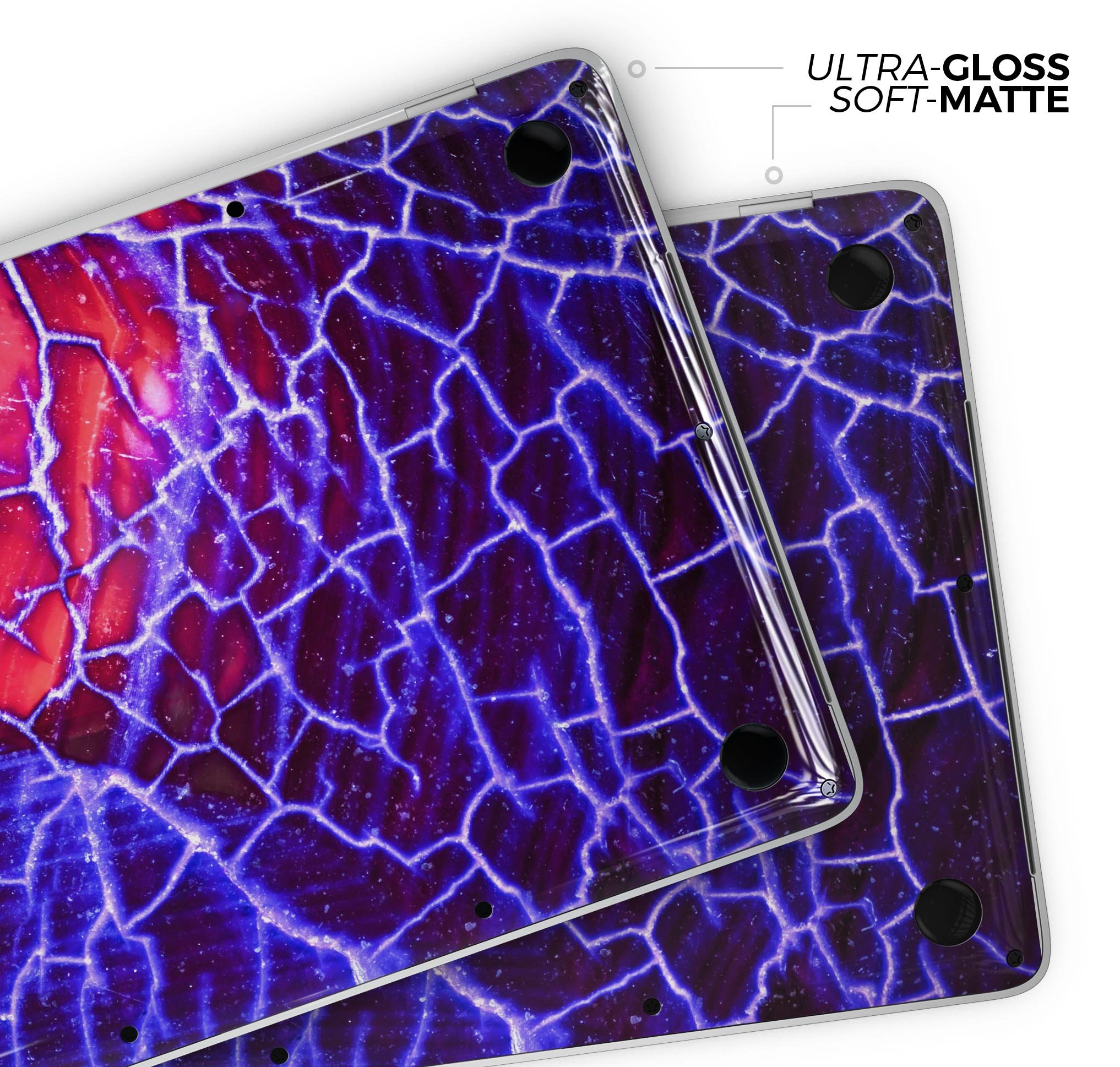 Blue Red Dragon Vein Agate skin decal wrap kit for MacBook, showcasing vibrant colors and a sleek design.