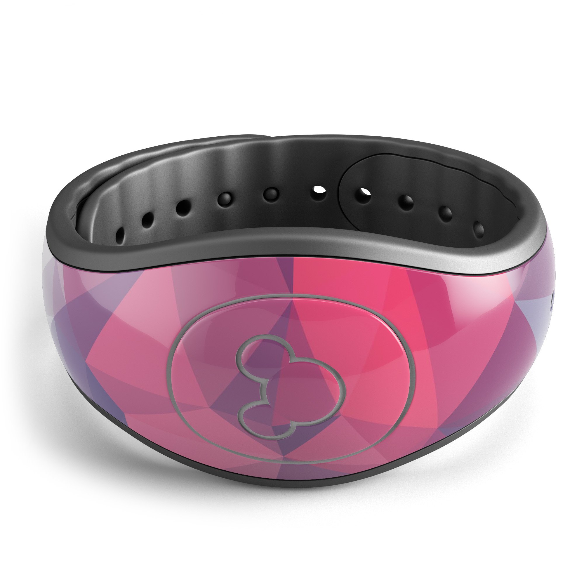 Blue Red Purple Geometric Decal Skin Wrap Kit for Disney Magic Band, showcasing vibrant geometric patterns.