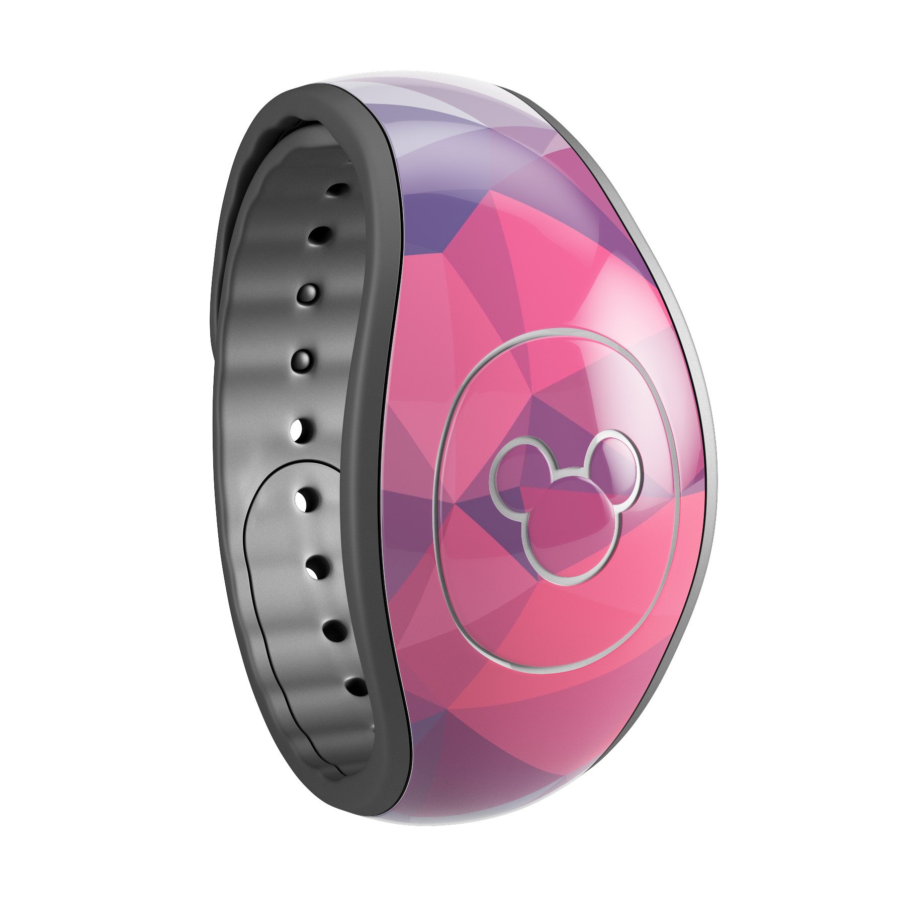 Blue Red Purple Geometric Decal Skin Wrap Kit for Disney Magic Band, showcasing vibrant geometric patterns.