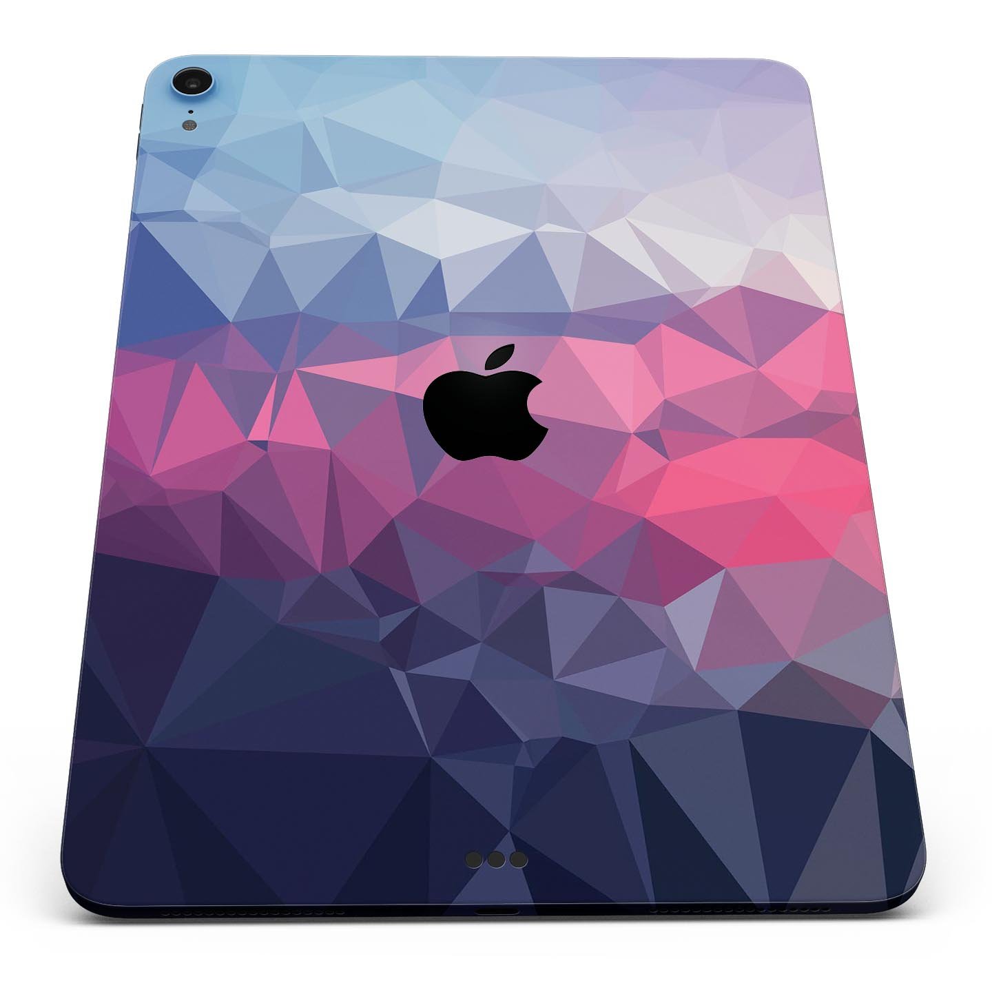 Blue Red Purple Geometric Full Body Skin Decal for Apple iPad, showcasing vibrant colors and geometric patterns.