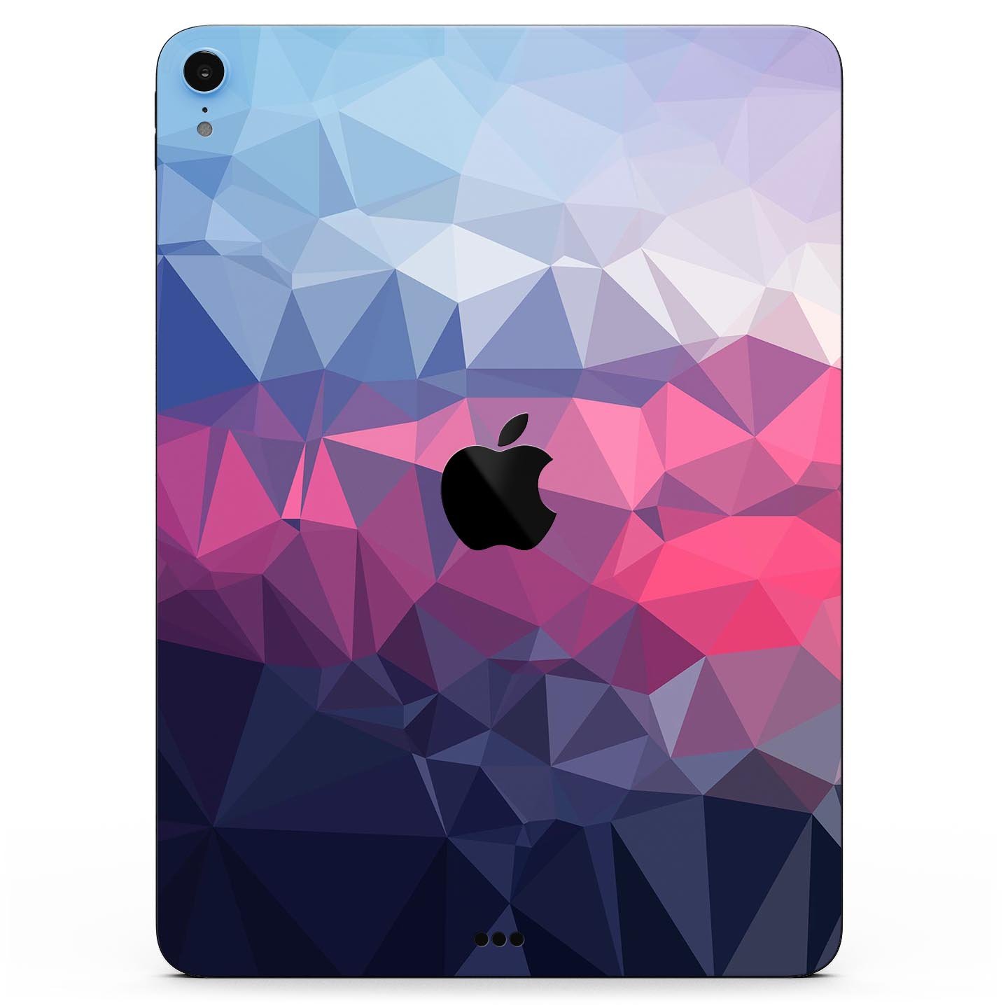 Blue Red Purple Geometric Full Body Skin Decal for Apple iPad, showcasing vibrant colors and geometric patterns.