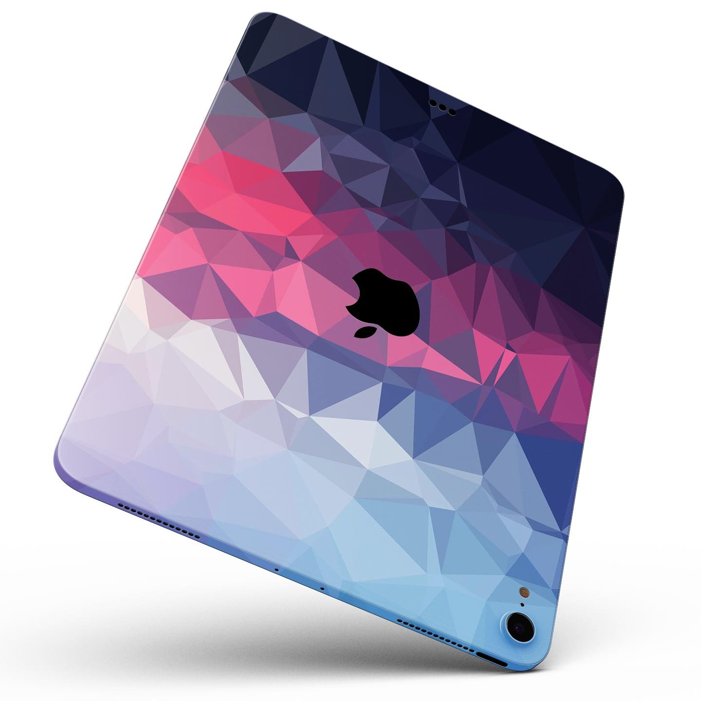 Blue Red Purple Geometric Full Body Skin Decal for Apple iPad, showcasing vibrant colors and geometric patterns.