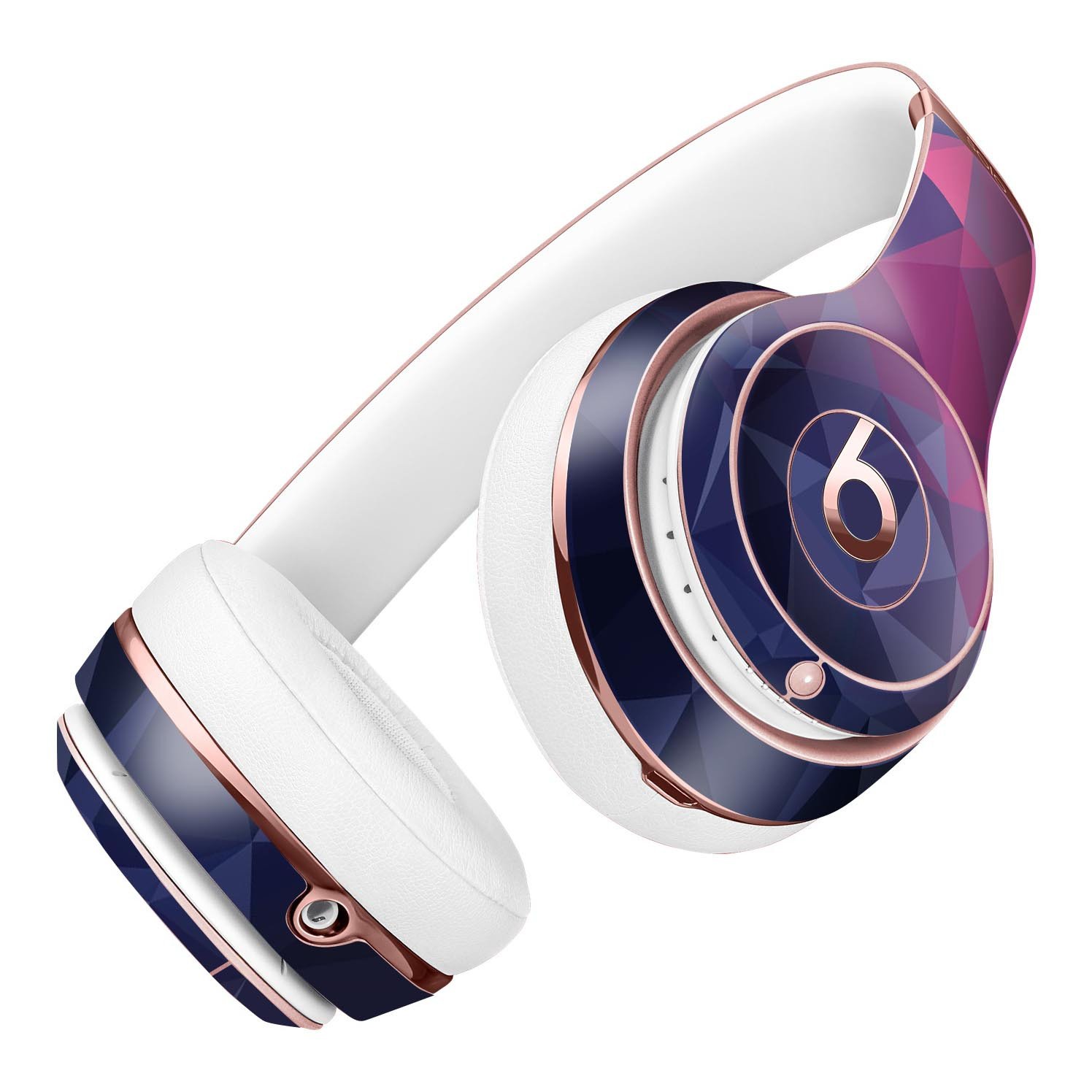 Blue Red Purple Geometric Full-Body Skin Kit for Beats by Dre Solo 3 Wireless Headphones, showcasing vibrant colors and sleek design.