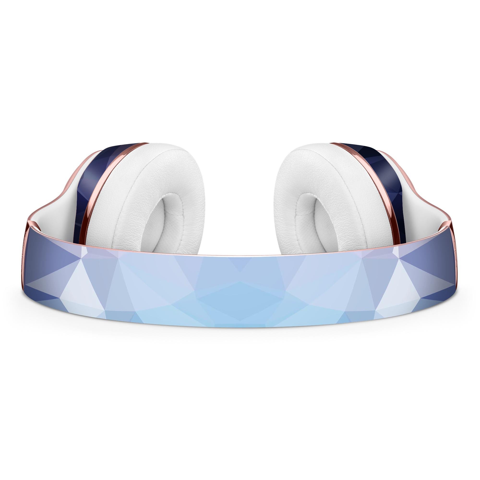 Blue Red Purple Geometric Full-Body Skin Kit for Beats by Dre Solo 3 Wireless Headphones, showcasing vibrant colors and sleek design.