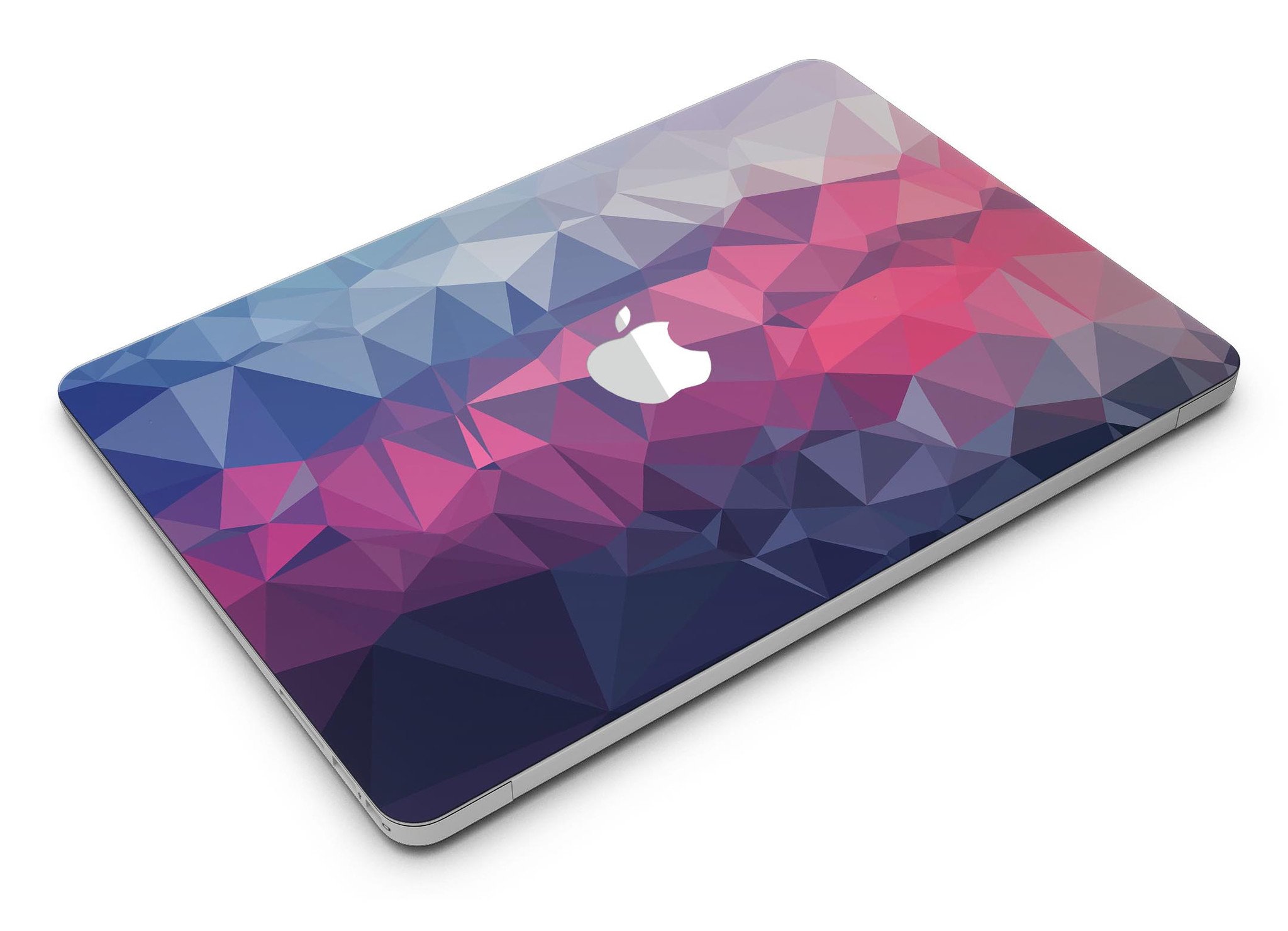 Blue Red Purple Geometric MacBook Air Skin Kit showcasing vibrant colors and geometric patterns, designed for style and protection.