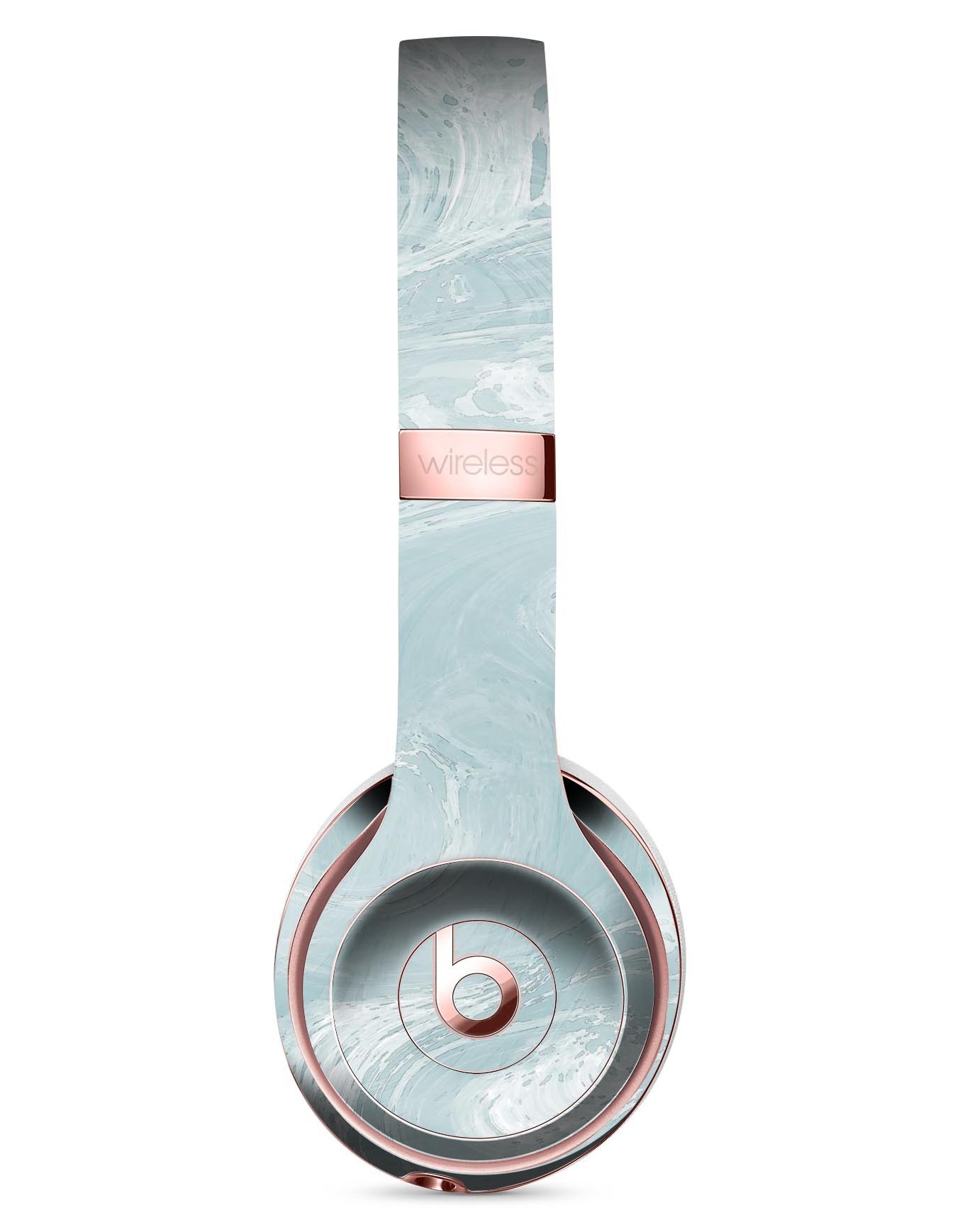 Blue Slate Marble Skin Kit for Beats by Dre Solo 3 Wireless Headphones, showcasing a stylish design with a premium vinyl finish.