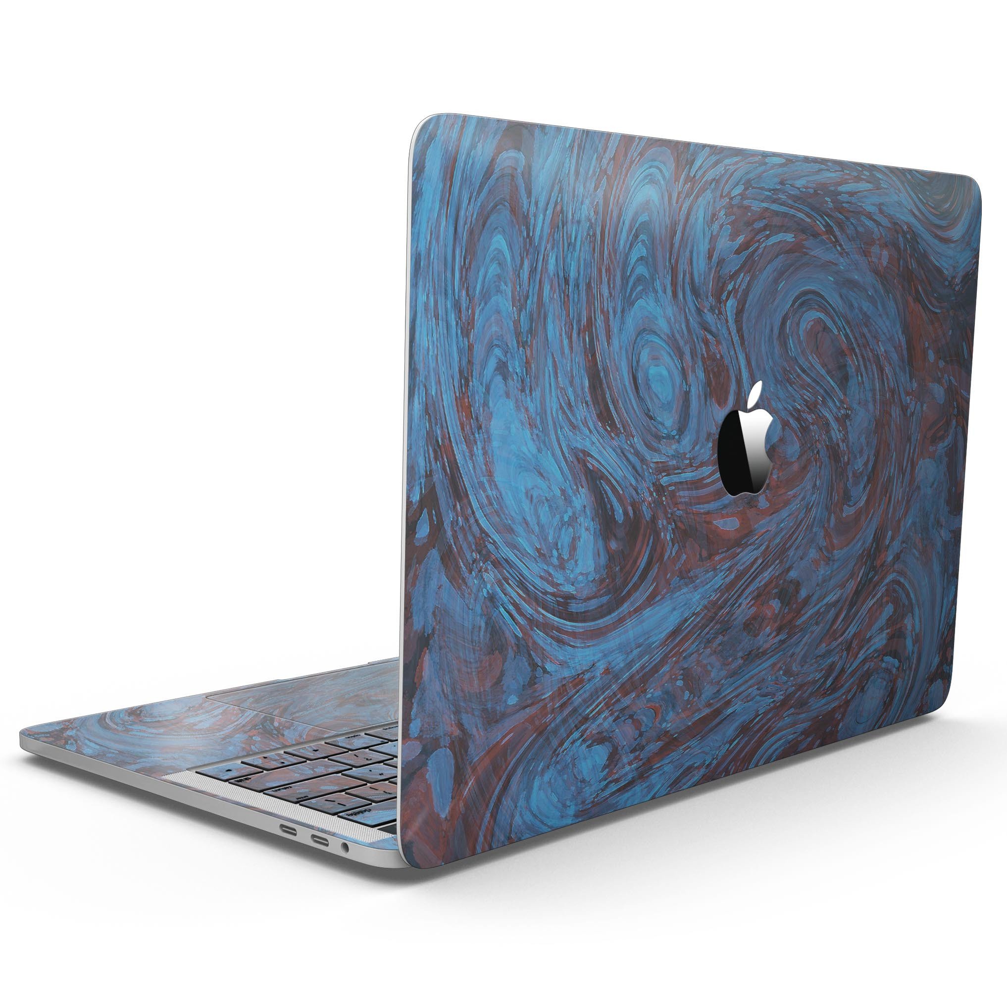 Blue Slate Marble Skin Kit for MacBook Pro with Touch Bar, showcasing a stylish marble design that fits perfectly on the device.