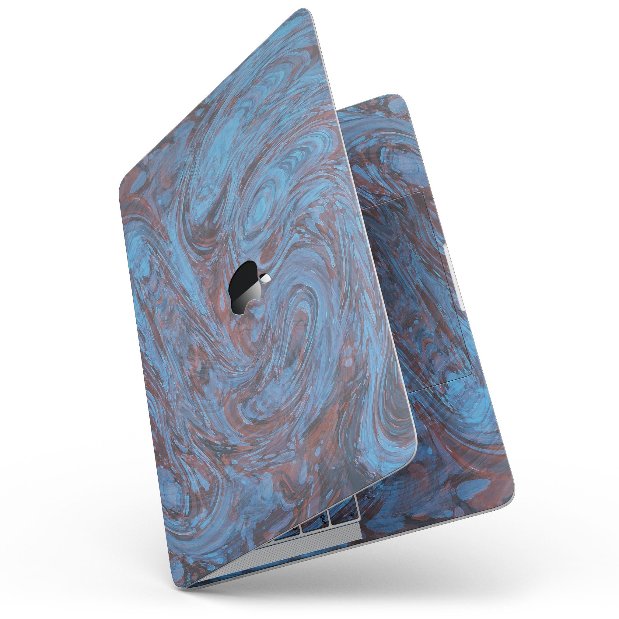 Blue Slate Marble Skin Kit for MacBook Pro with Touch Bar, showcasing a stylish marble design that fits perfectly on the device.