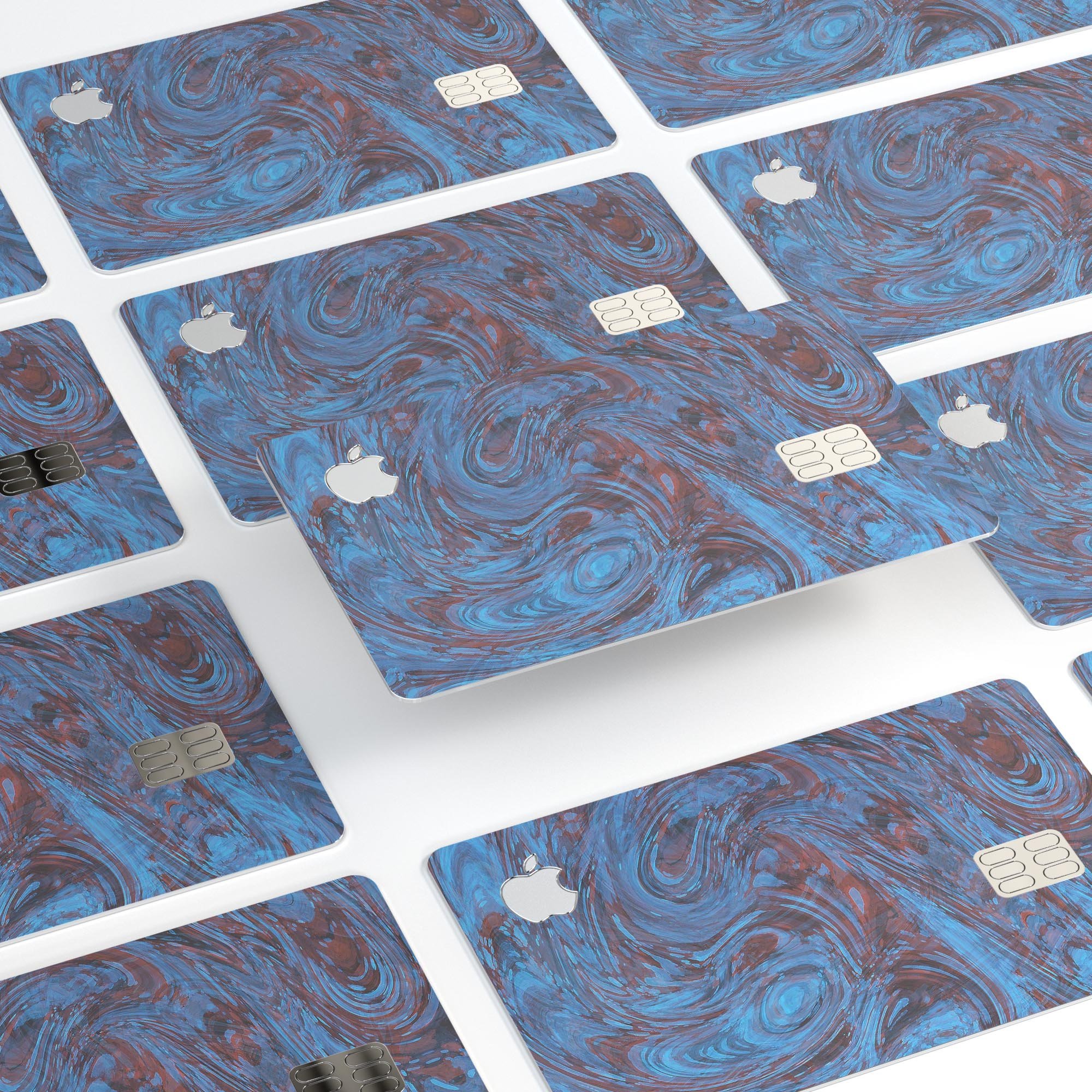 Blue Slate Marble Surface V41 decal skin for Apple Card, showcasing a stylish marble design with a premium finish.