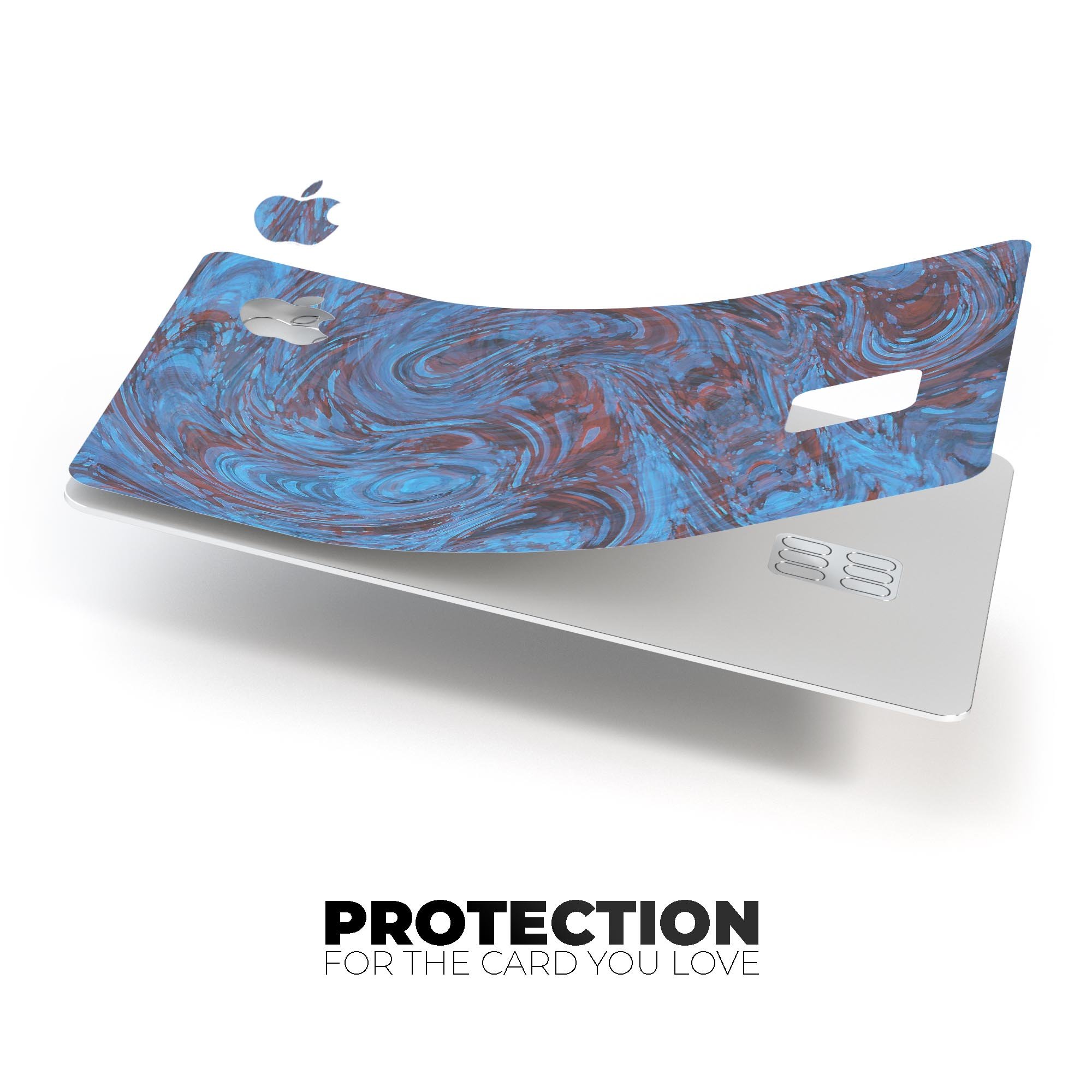 Blue Slate Marble Surface V41 decal skin for Apple Card, showcasing a stylish marble design with a premium finish.