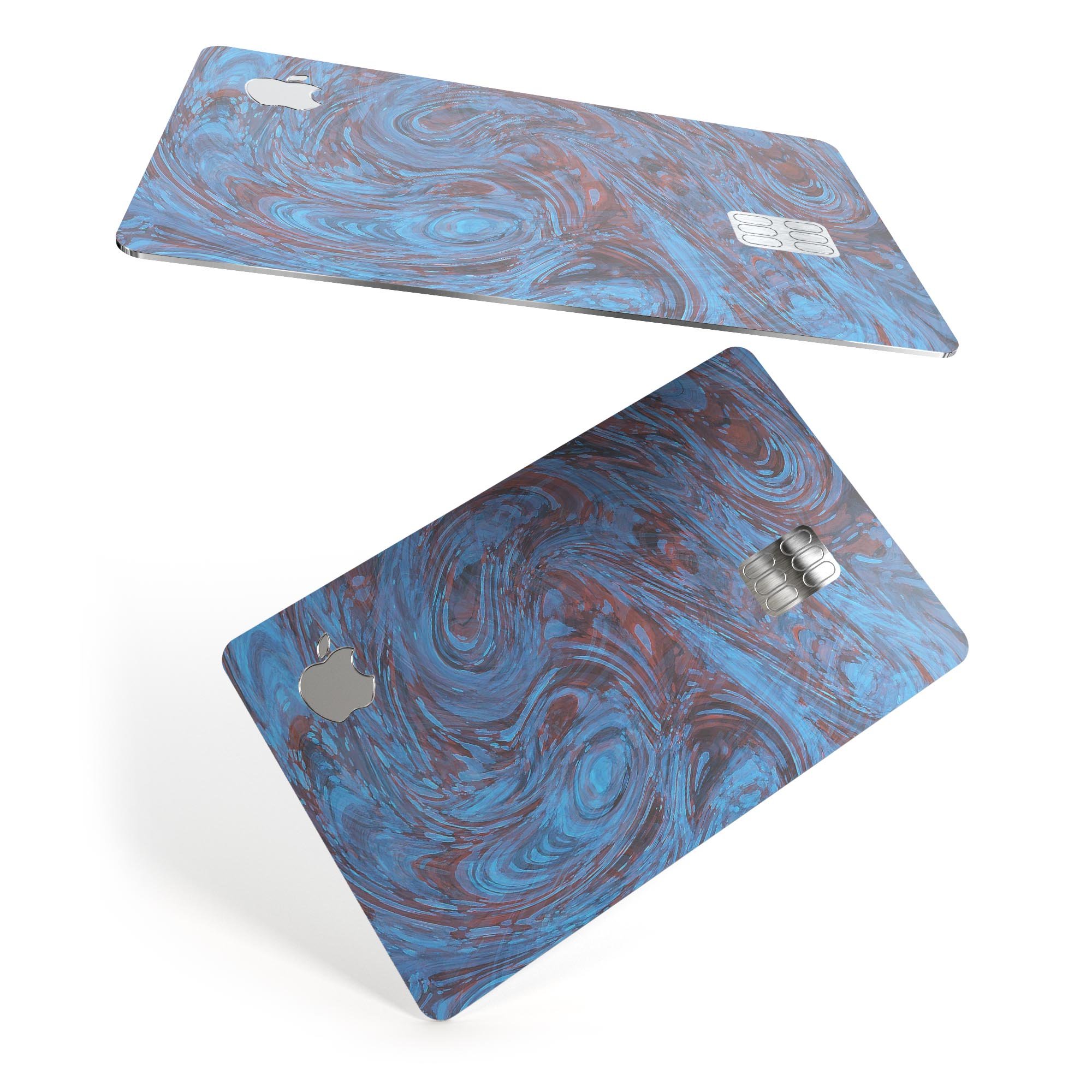 Blue Slate Marble Surface V41 decal skin for Apple Card, showcasing a stylish marble design with a premium finish.