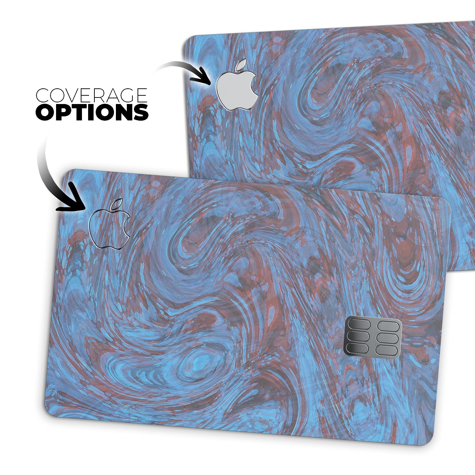 Blue Slate Marble Surface V41 decal skin for Apple Card, showcasing a stylish marble design with a premium finish.