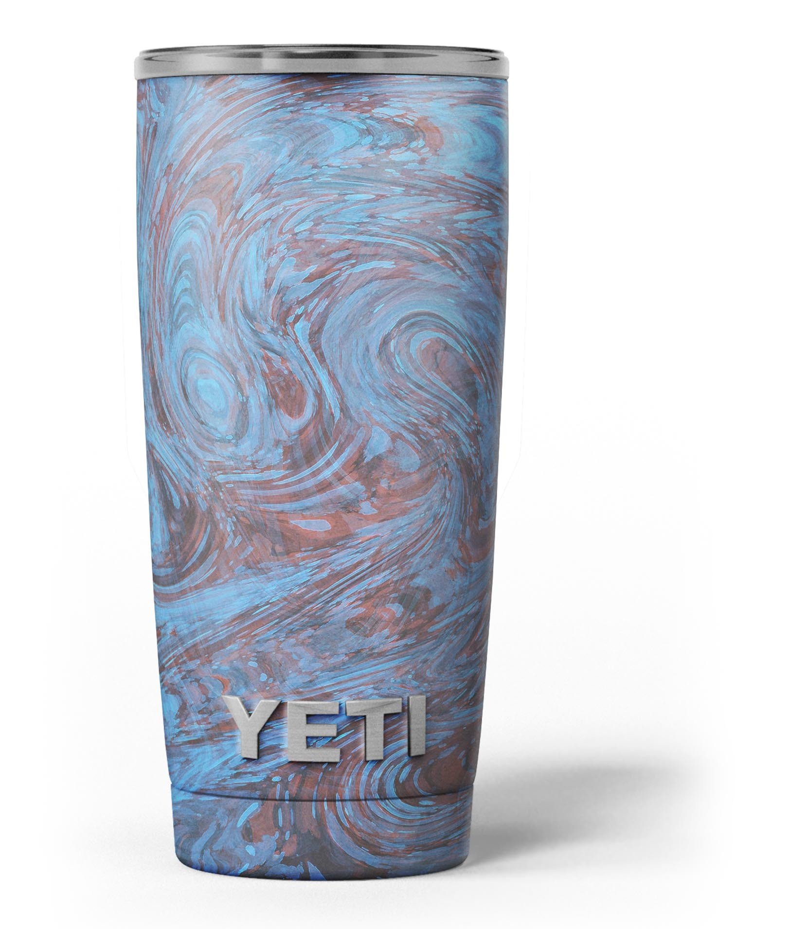 Blue Slate Marble Skin Decal Vinyl Wrap Kit for Yeti Cooler, showcasing a stylish and protective design.