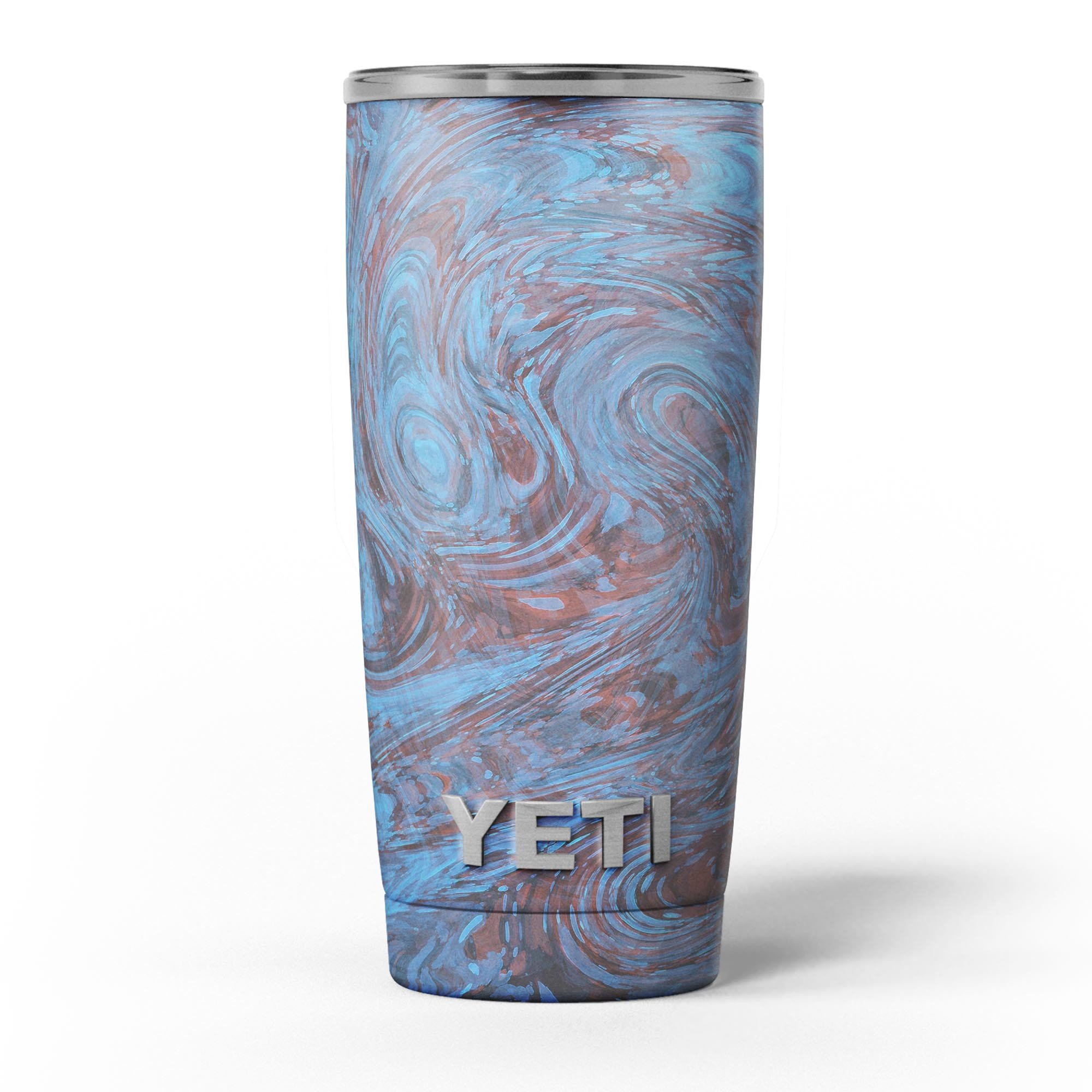 Blue Slate Marble Skin Decal Vinyl Wrap Kit for Yeti Cooler, showcasing a stylish and protective design.