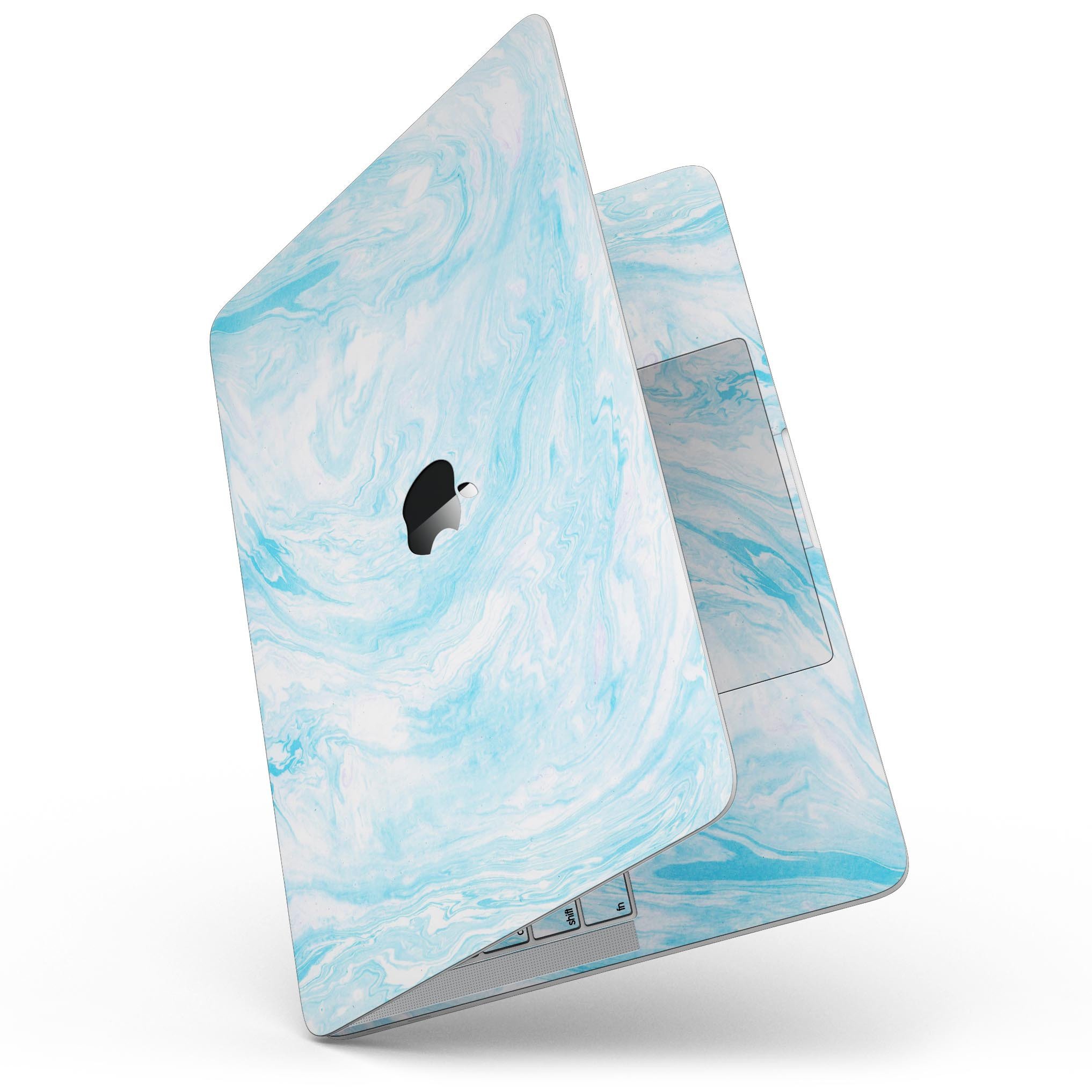 Blue Textured Marble Skin Kit for 13" MacBook Pro without Touch Bar, showcasing its stylish design and premium quality.