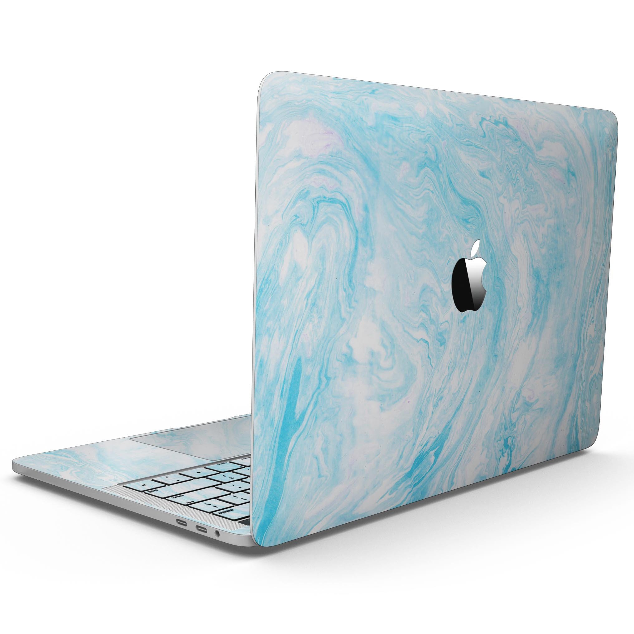 Blue Textured Marble Skin Kit for 13" MacBook Pro without Touch Bar, showcasing its stylish design and premium quality.