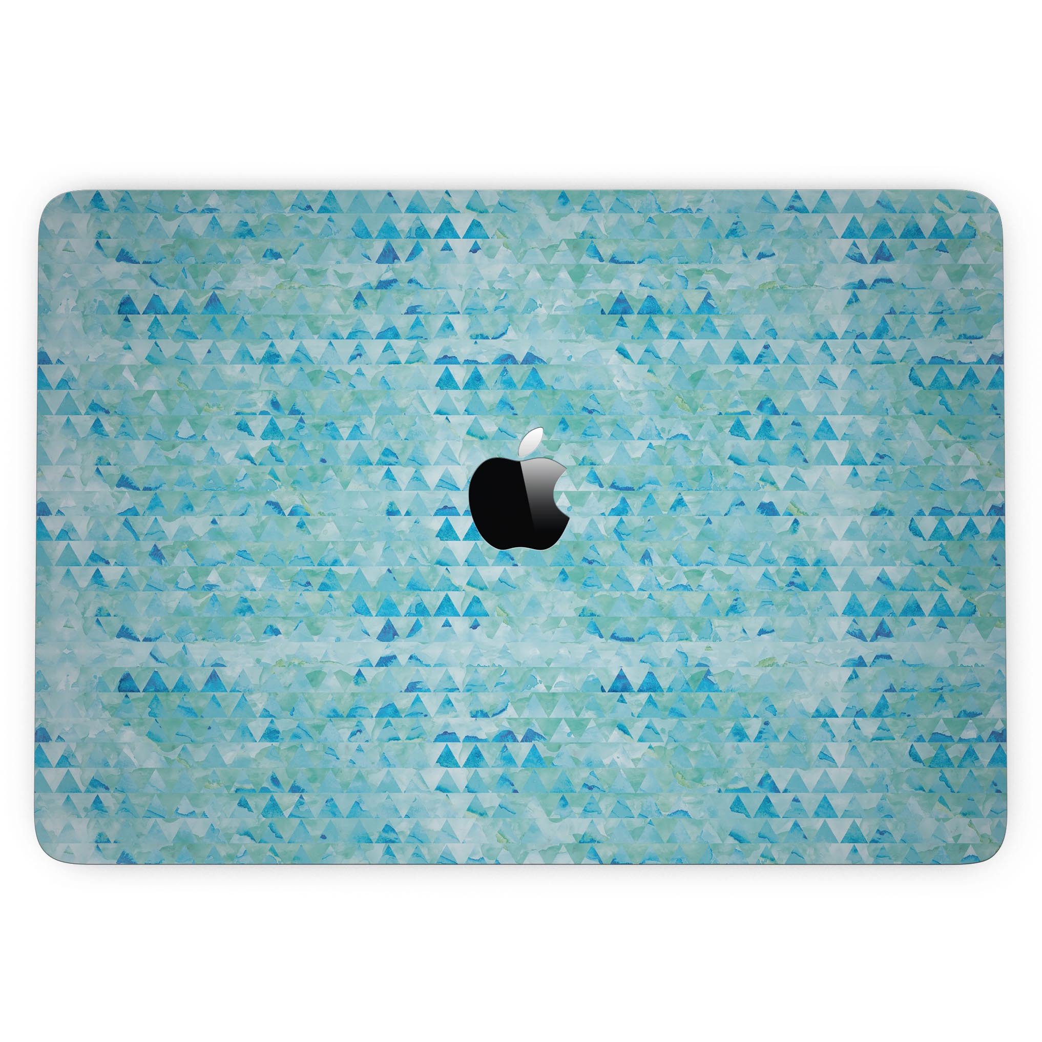 Blue Textured Triangle Pattern skin for MacBook Pro with Touch Bar, showcasing a stylish design that protects the device.