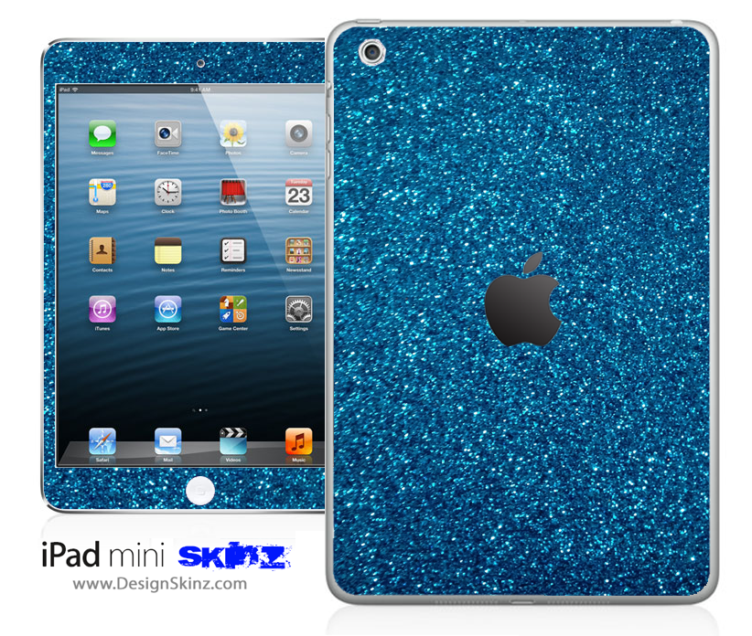 Blue Ultra Metallic Glitter iPad Skin showcasing a vibrant glitter finish, designed for protection and style.