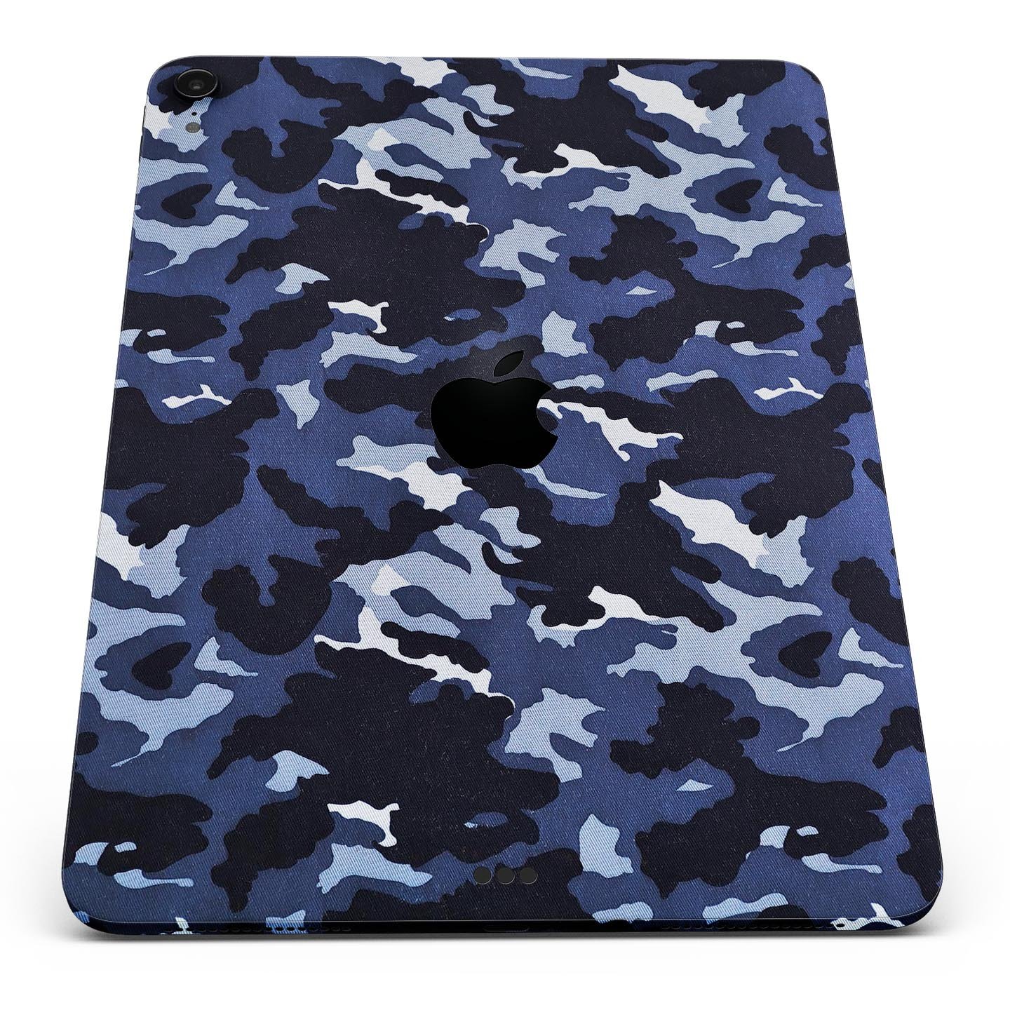 Blue Vector Camo full body skin decal for Apple iPad Pro 12.9", showcasing a stylish camo design with premium finish.