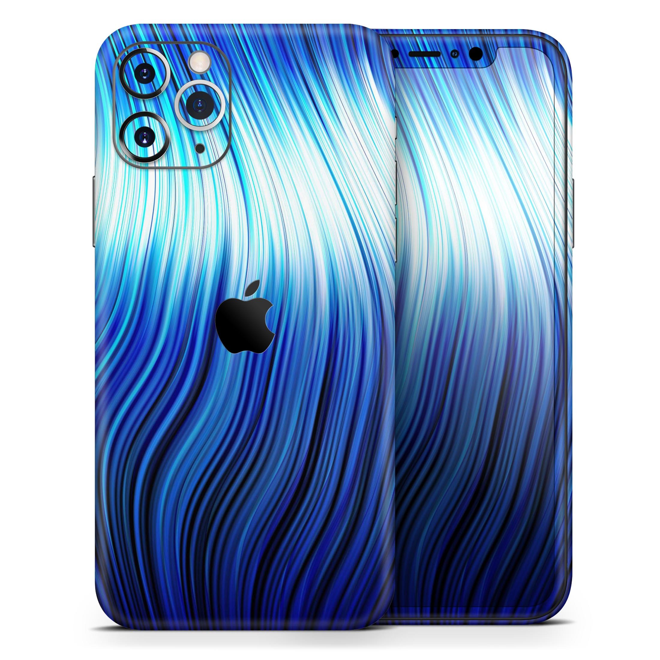 Blue Vector Swirly HD Strands skin for Apple iPhone, showcasing vibrant colors and unique design.