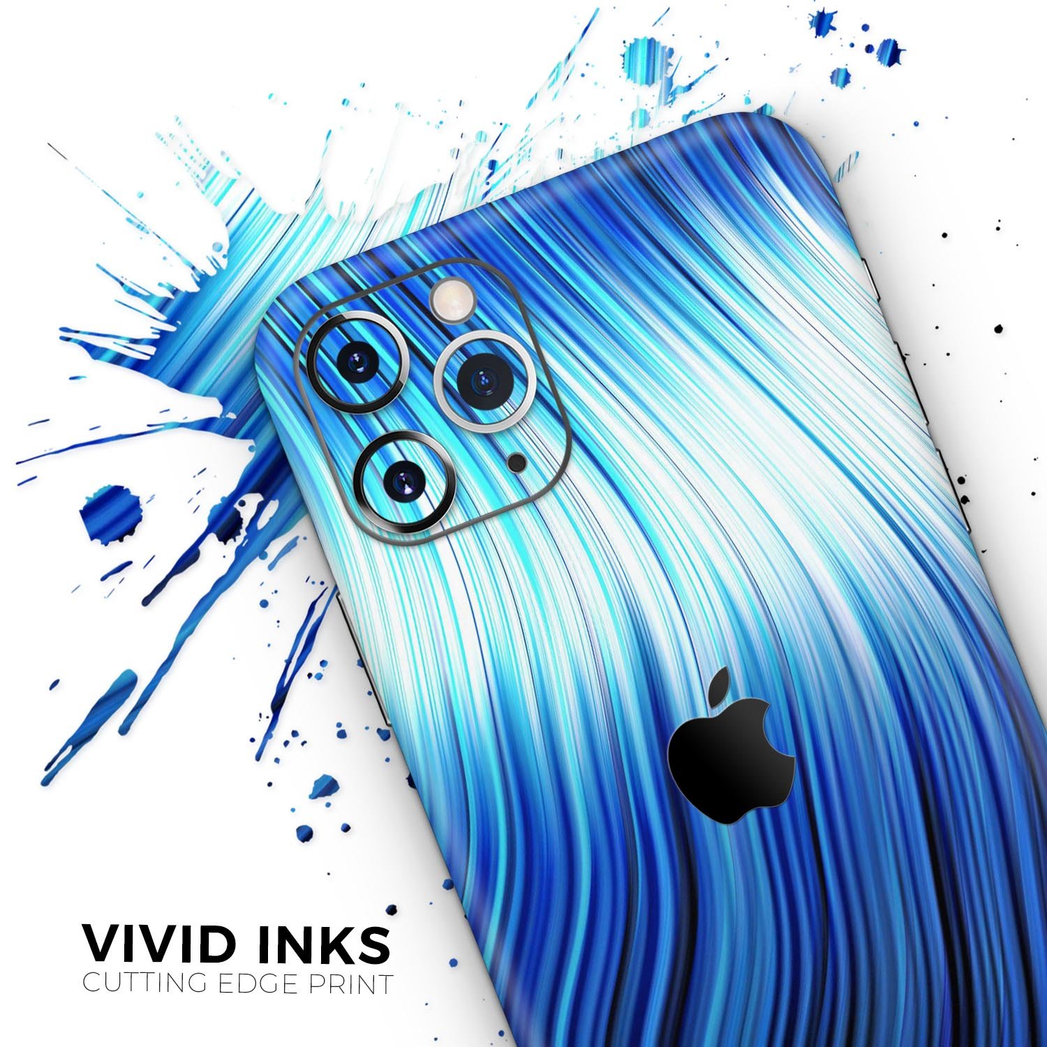 Blue Vector Swirly HD Strands skin for Apple iPhone, showcasing vibrant colors and unique design.