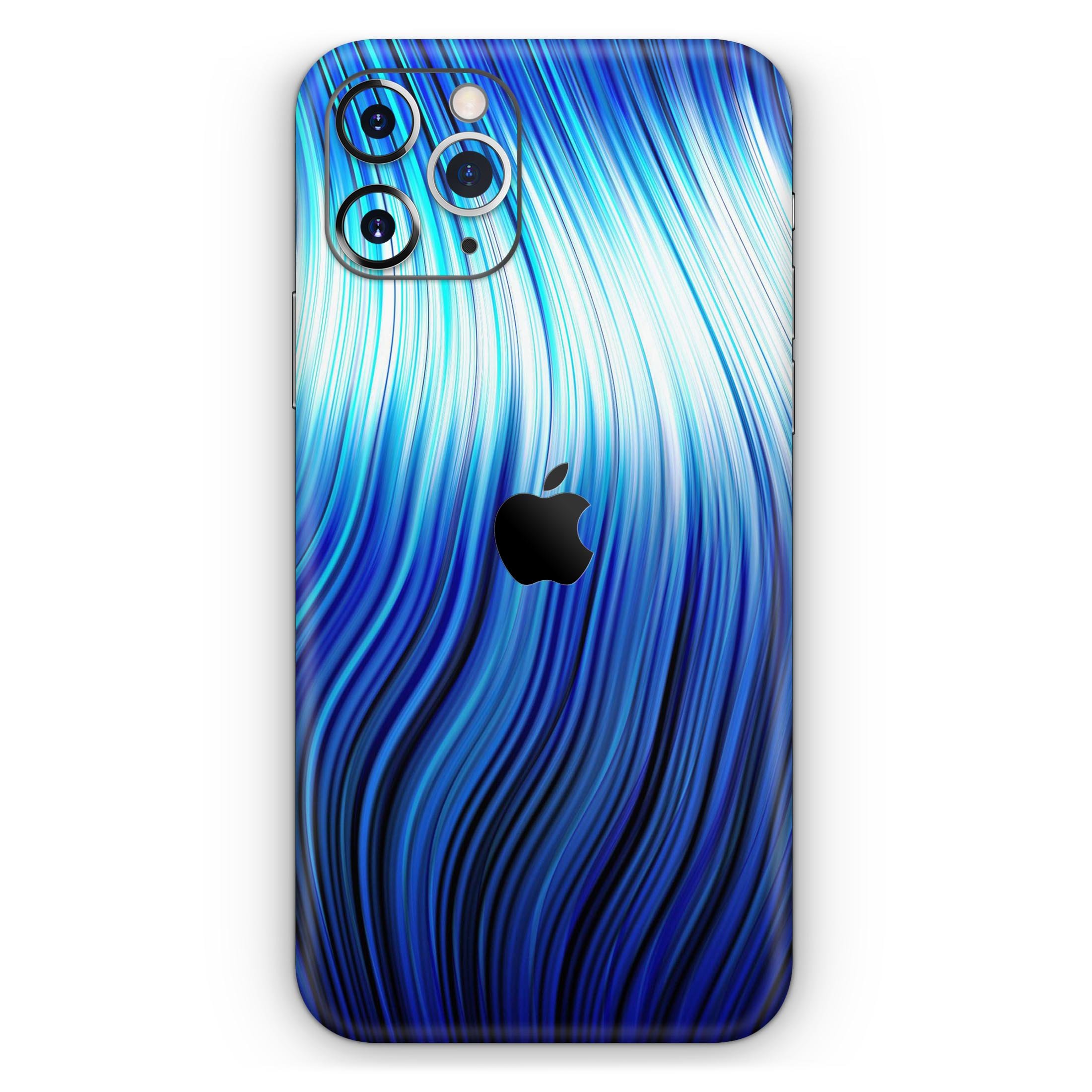 Blue Vector Swirly HD Strands skin for Apple iPhone, showcasing vibrant colors and unique design.