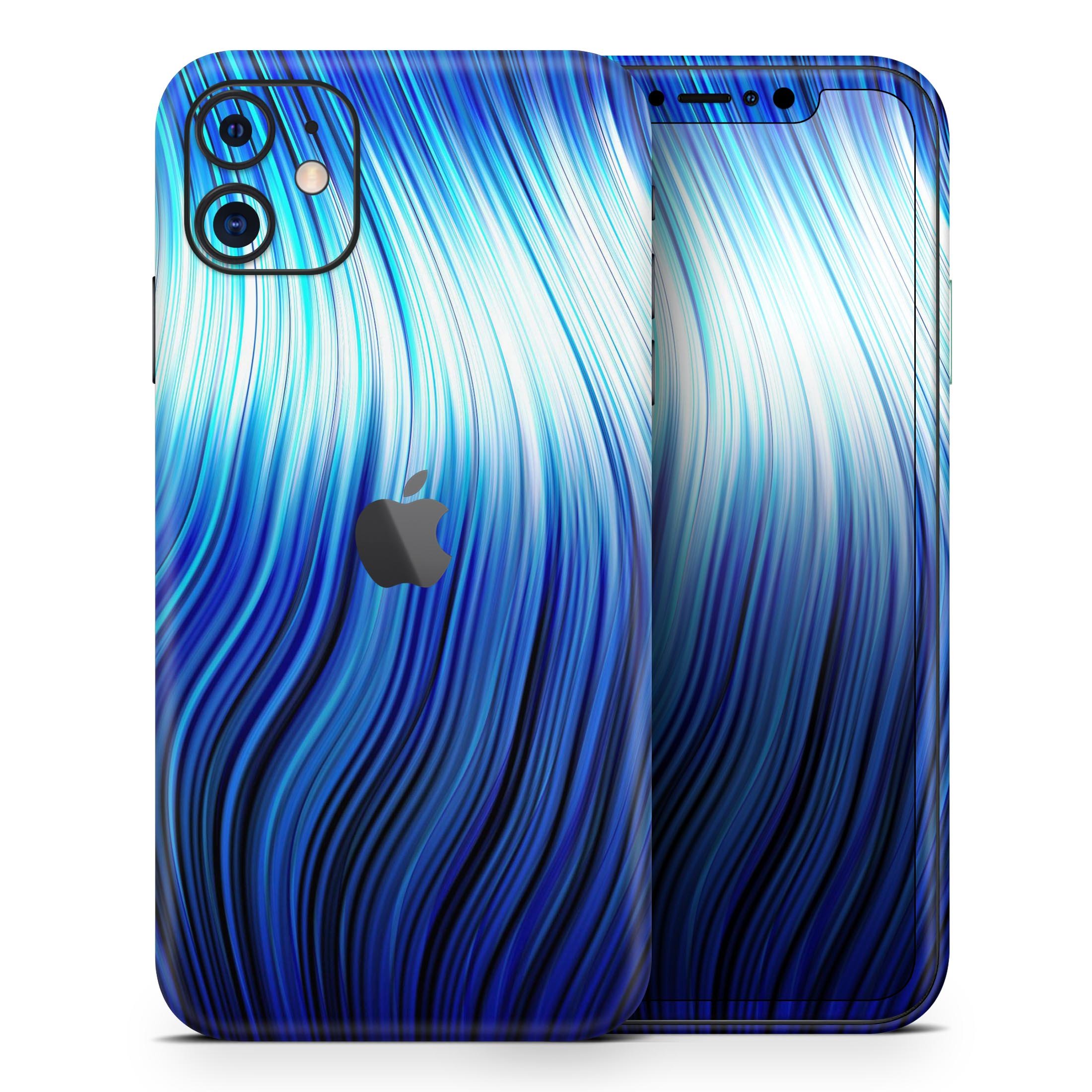 Blue Vector Swirly HD Strands skin for Apple iPhone, showcasing vibrant colors and unique design.