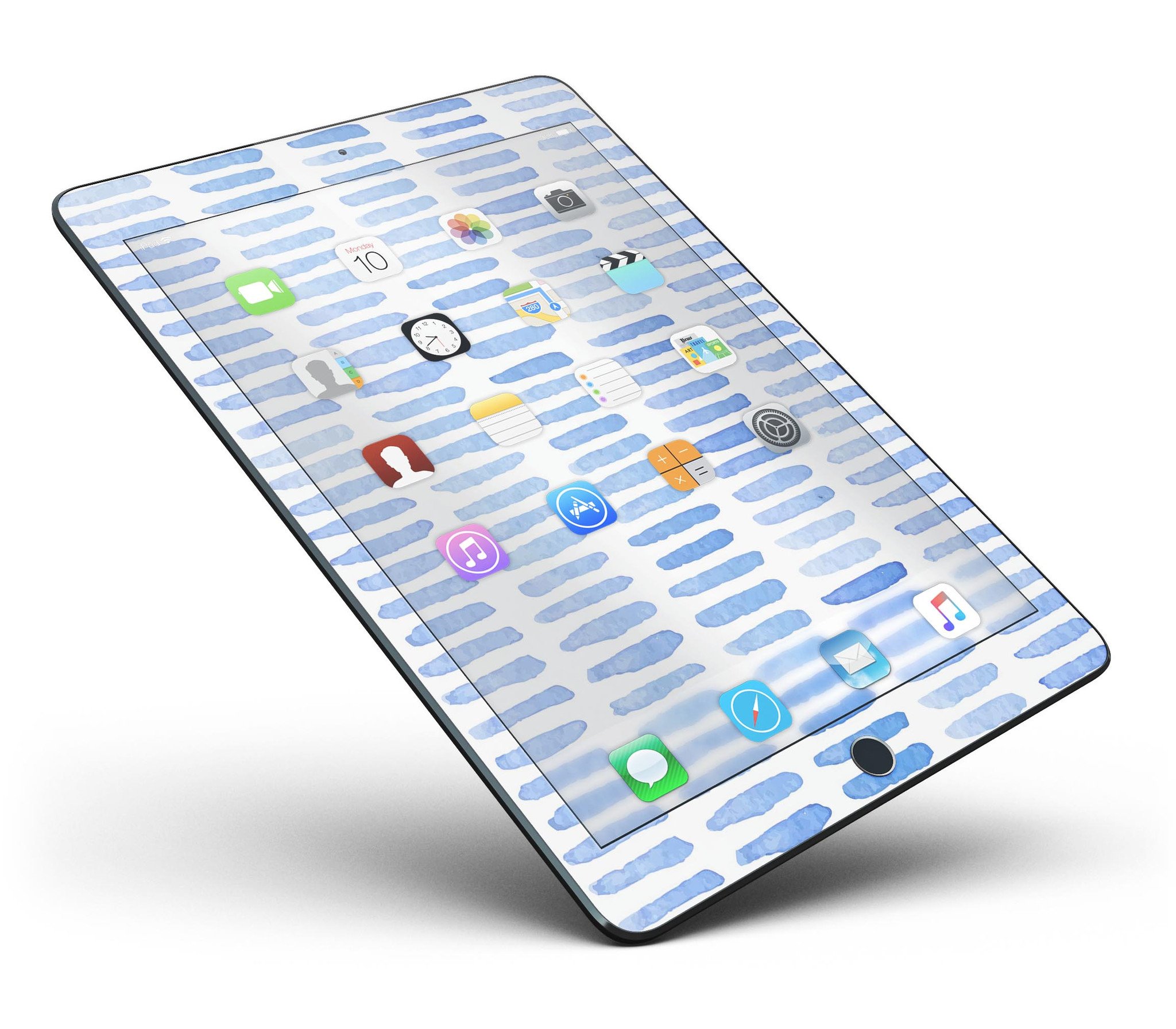 Blue Watercolor Brush Strokes Full Body Skin for iPad Pro, showcasing vibrant colors and a sleek design.