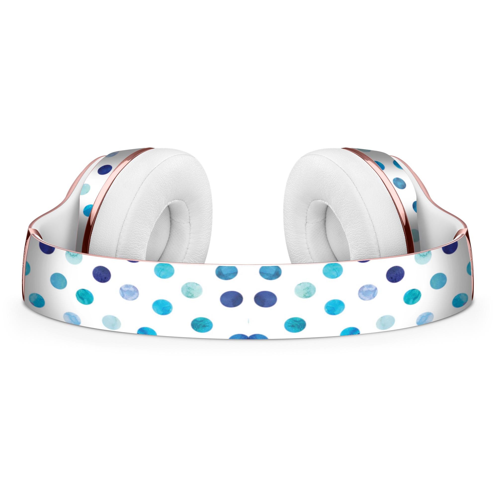 Blue Watercolor Dots Skin Kit for Beats by Dre Solo 3 Wireless Headphones, showcasing a vibrant design on a white background.