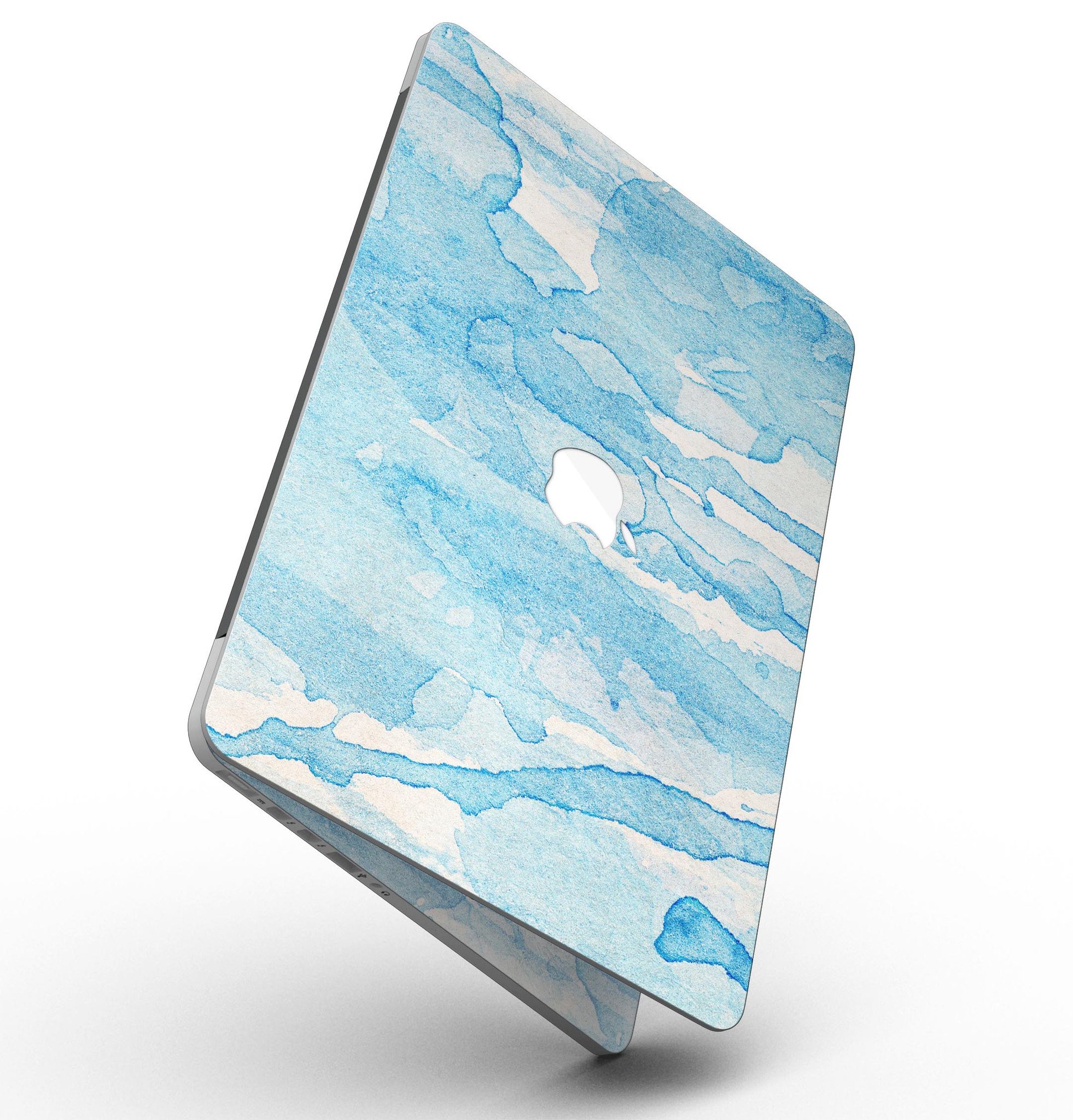 Blue Watercolor Drizzle skin for MacBook Pro with Retina Display, showcasing vibrant colors and a stylish design.