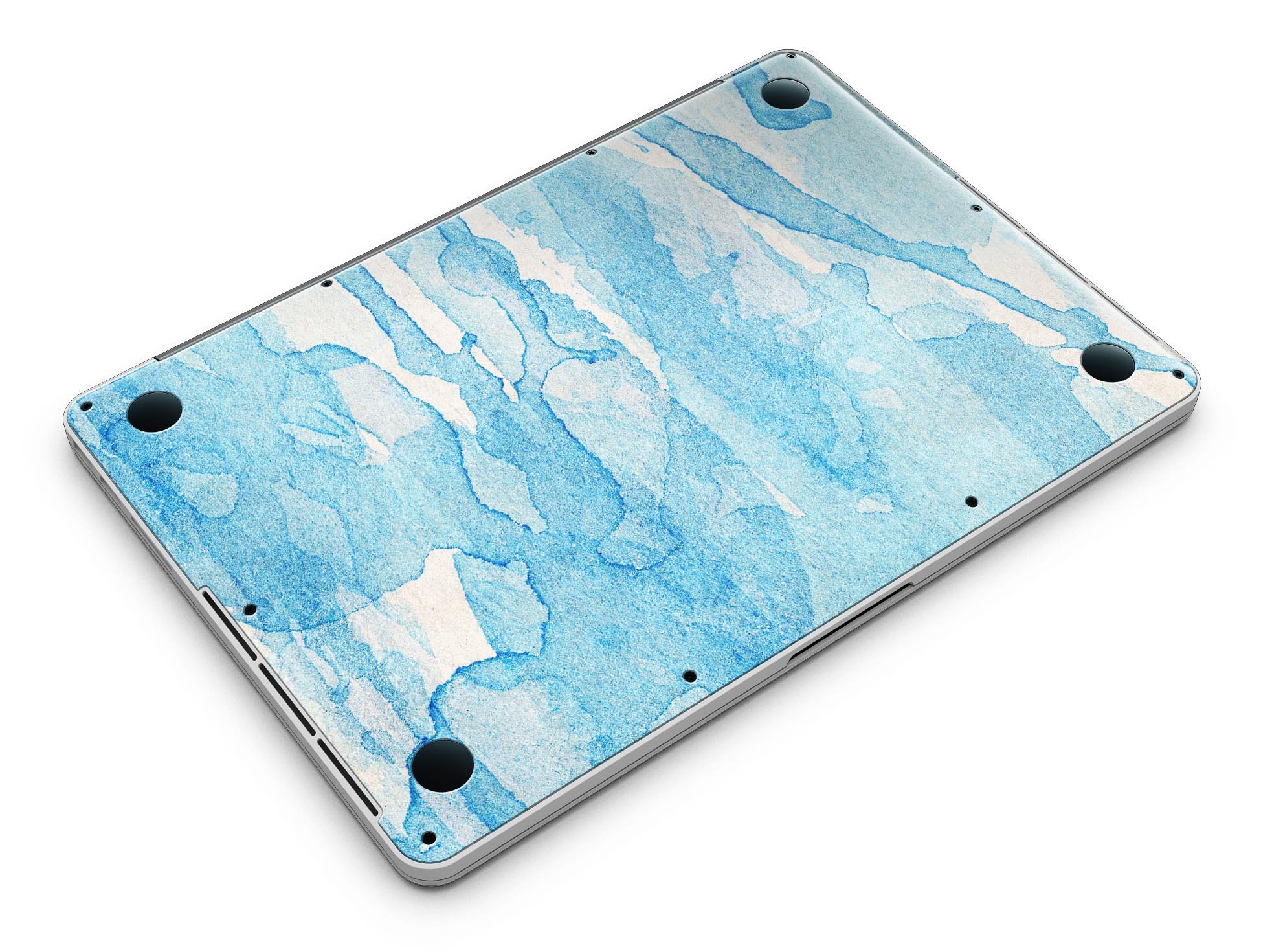 Blue Watercolor Drizzle skin for MacBook Pro with Retina Display, showcasing vibrant colors and a stylish design.