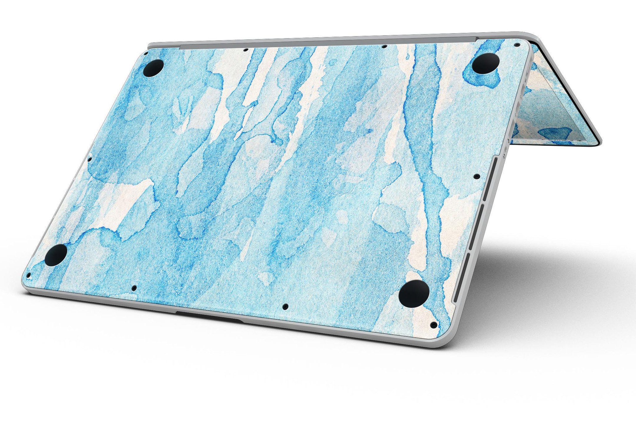 Blue Watercolor Drizzle skin for MacBook Pro with Retina Display, showcasing vibrant colors and a stylish design.