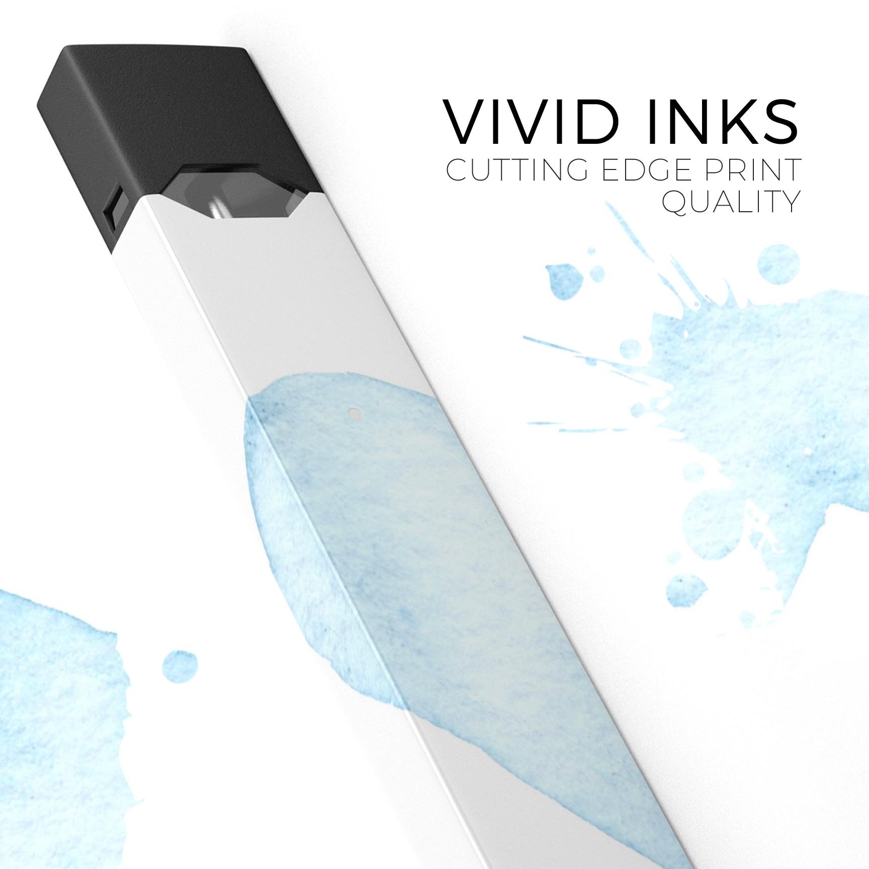 Blue Watercolor Heart decal skin for JUUL vaping device, showcasing vibrant colors and intricate design.