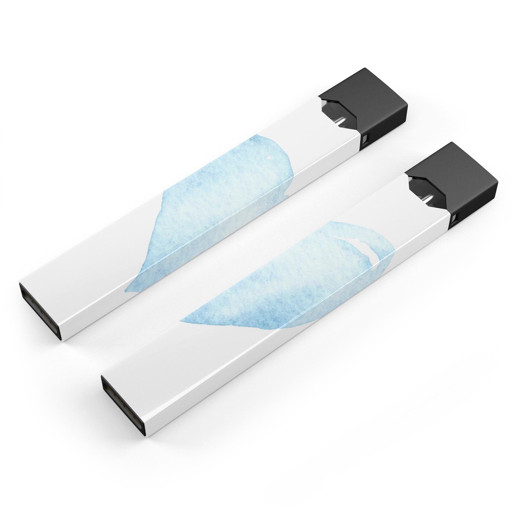 Blue Watercolor Heart decal skin for JUUL vaping device, showcasing vibrant colors and intricate design.