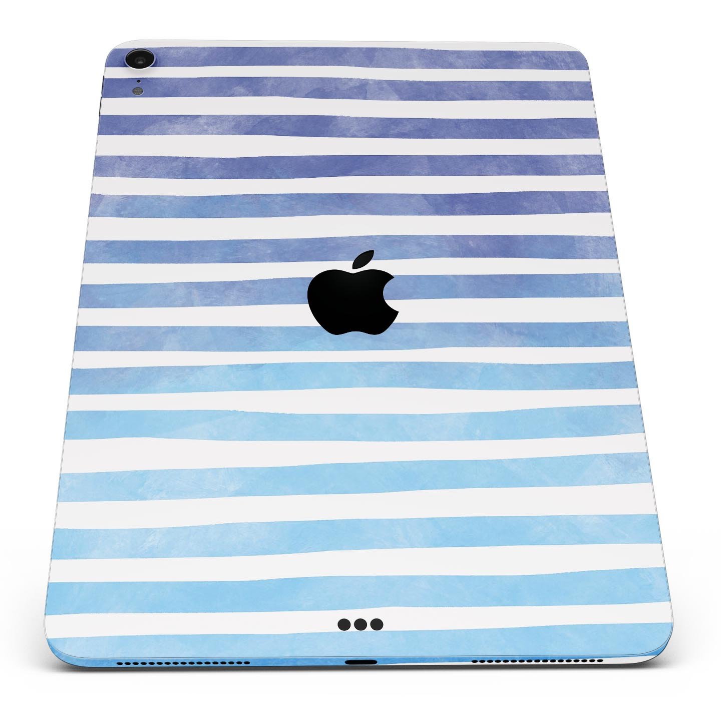 Blue WaterColor Ombre Stripes skin decal for Apple devices, showcasing vibrant colors and a sleek design.