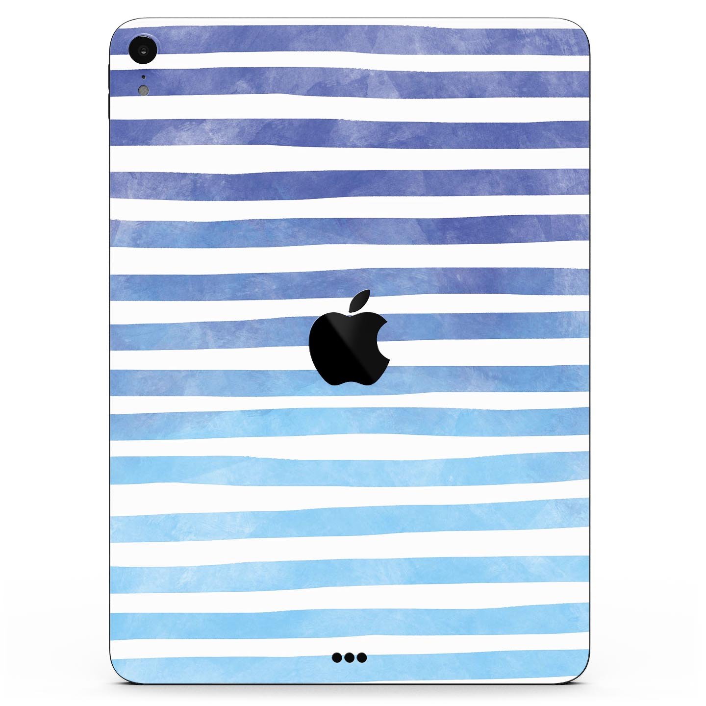 Blue WaterColor Ombre Stripes skin decal for Apple devices, showcasing vibrant colors and a sleek design.