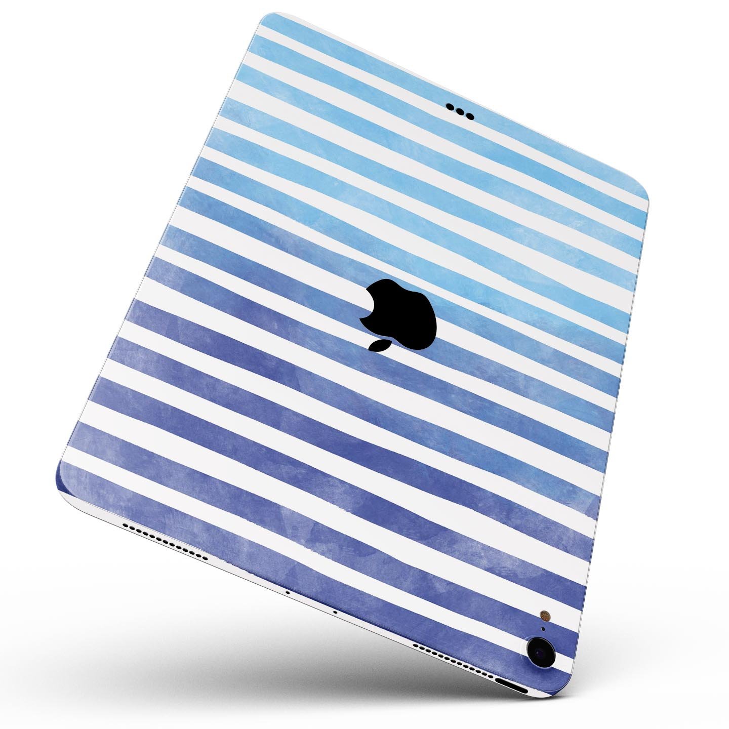 Blue WaterColor Ombre Stripes skin decal for Apple devices, showcasing vibrant colors and a sleek design.