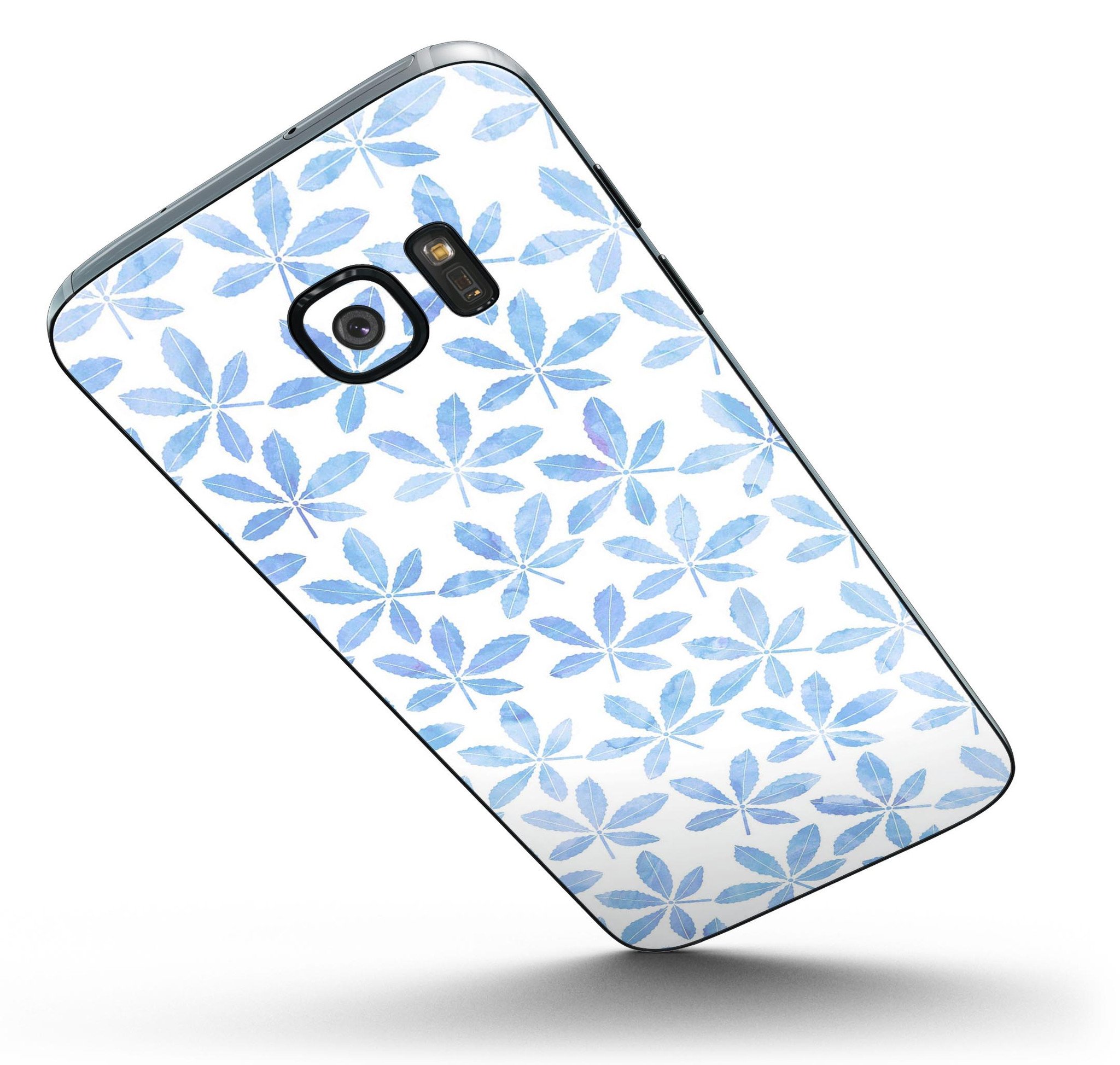 Blue WaterColor Ombre Stripes skin kit for Samsung Galaxy S7/S7 Edge, showcasing vibrant colors and premium vinyl material.