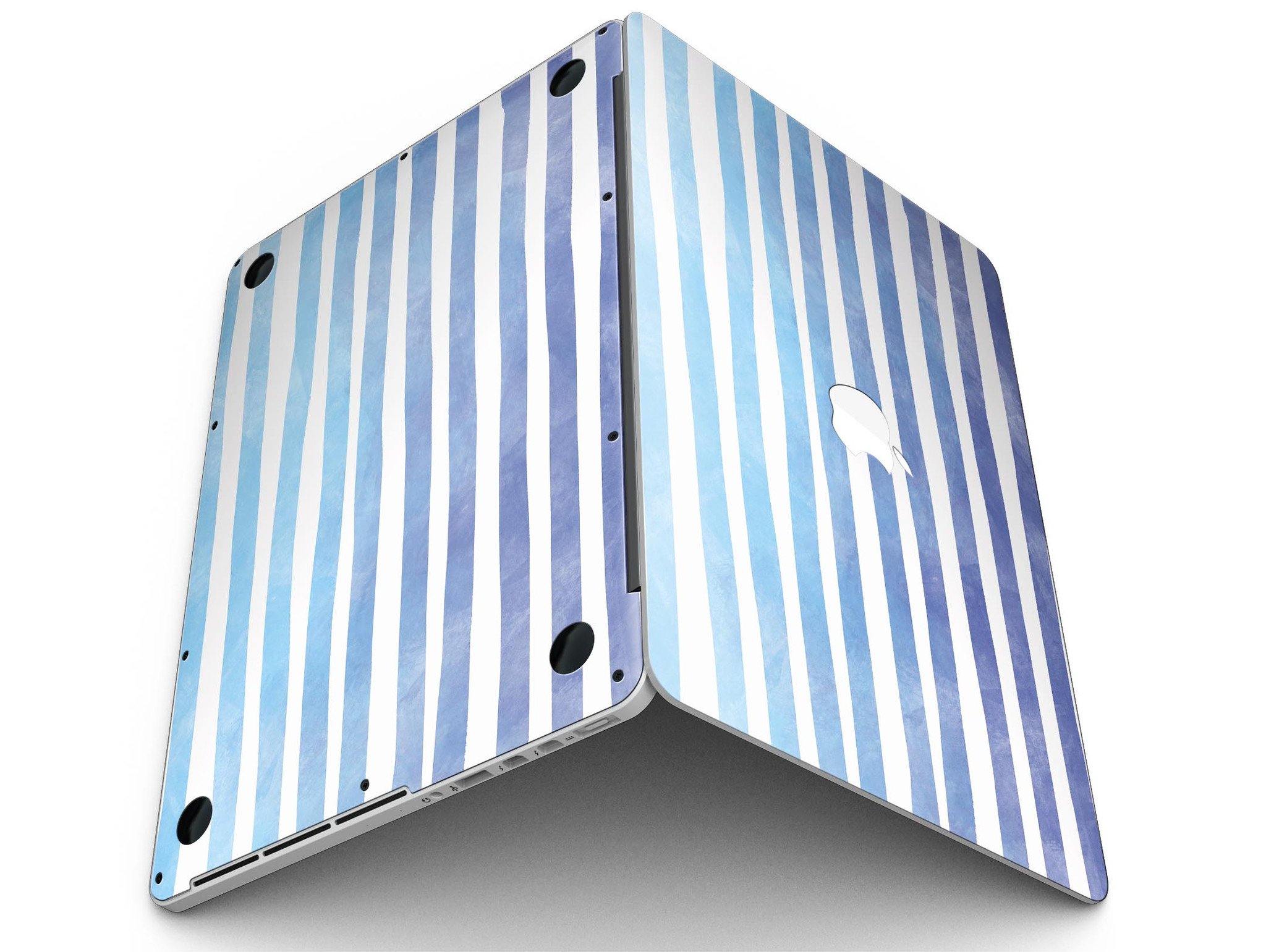 Blue WaterColor Ombre Stripes skin for MacBook Pro with Retina Display, showcasing vibrant colors and stylish design.