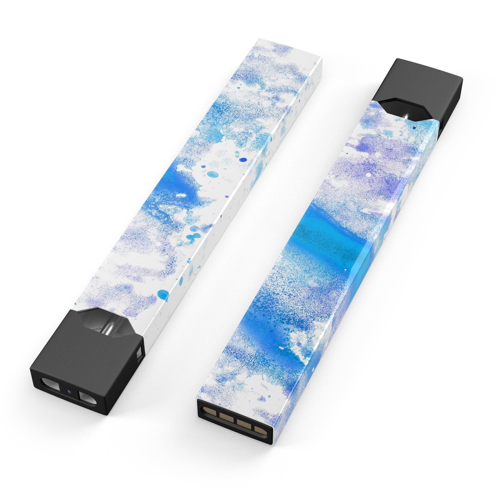 Blue Watercolor Premium Decal Skin-Wrap Sticker for JUUL device, showcasing vibrant colors and a protective design.